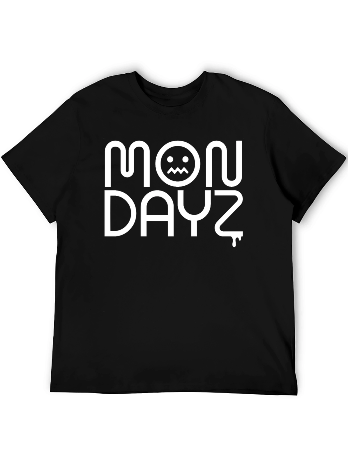 Mondayz Graphic Black T-Shirt Casual Wear
