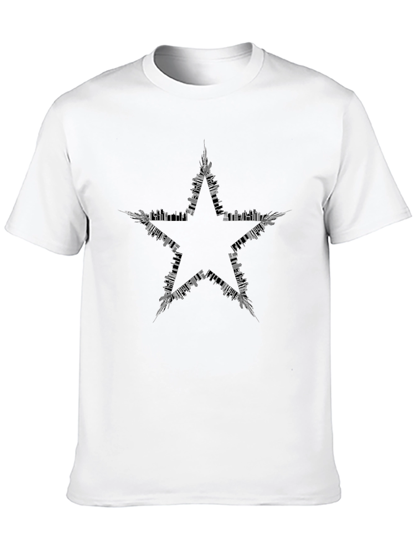 Cityscape Star Graphic Tee - Black
