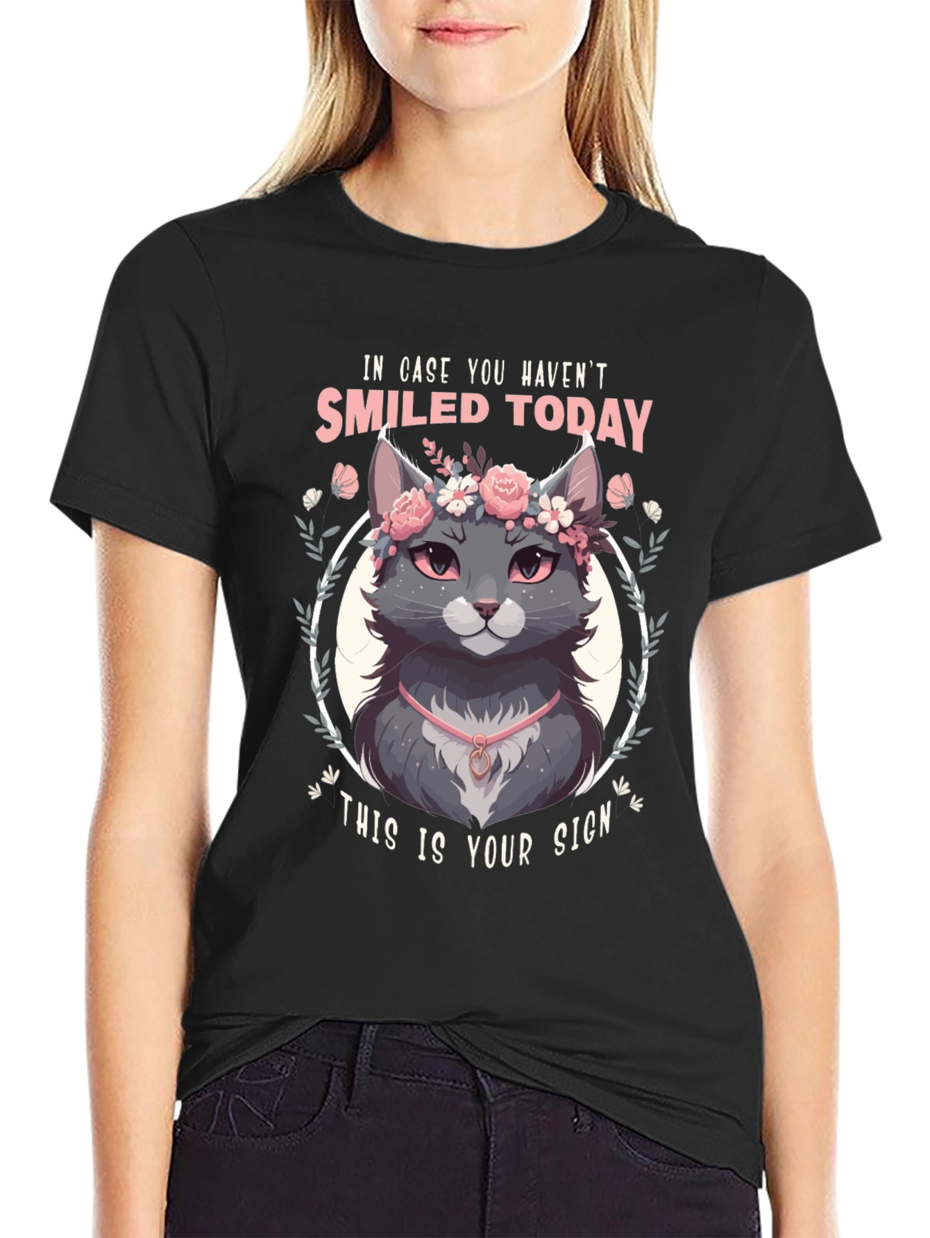 Smiled Today Cat T-Shirt - Soft & Stylish