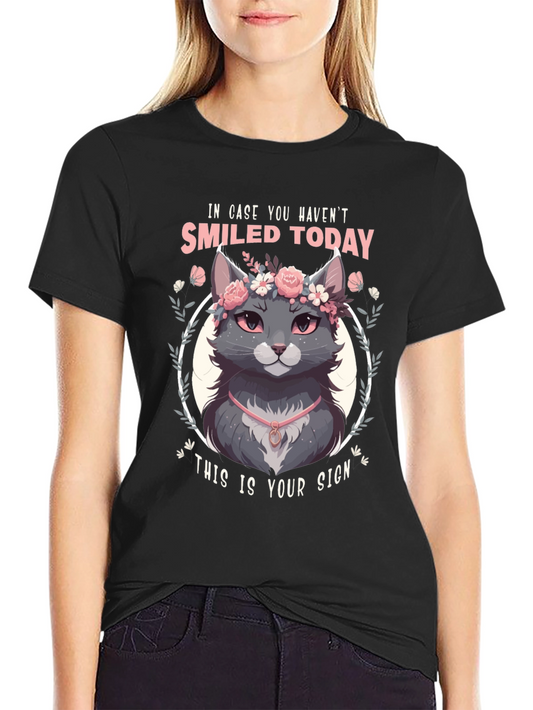 Smiled Today Cat T-Shirt - Soft & Stylish