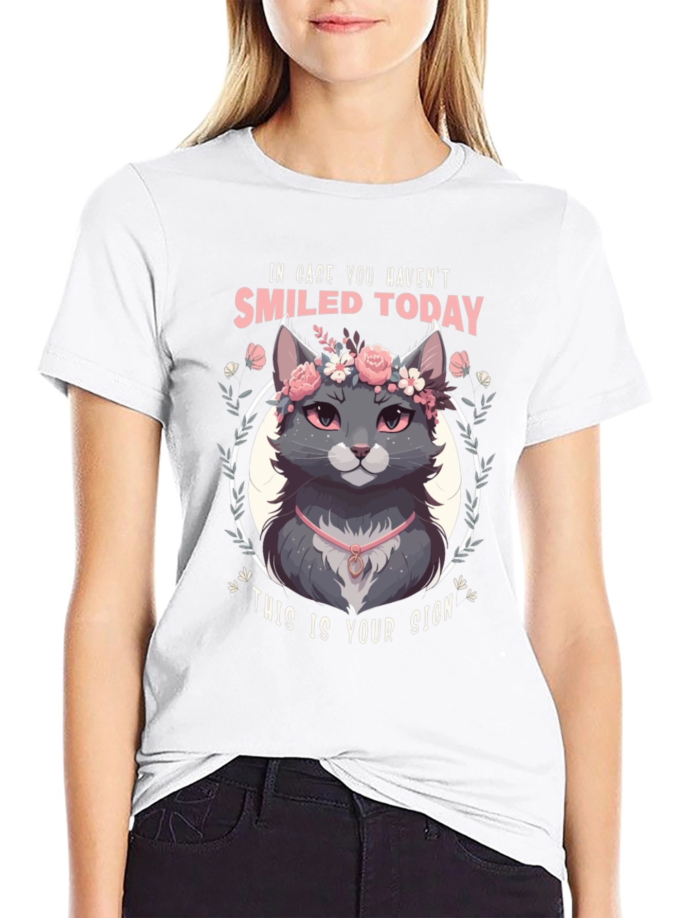Smiled Today Cat T-Shirt - Soft & Stylish
