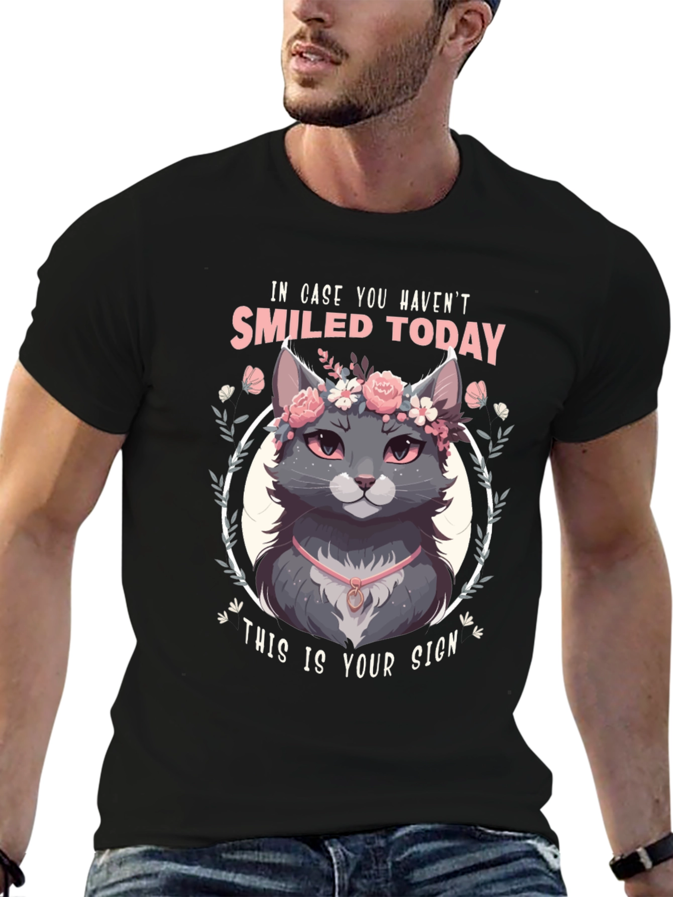 Smiled Today Cat T-Shirt - Soft & Stylish