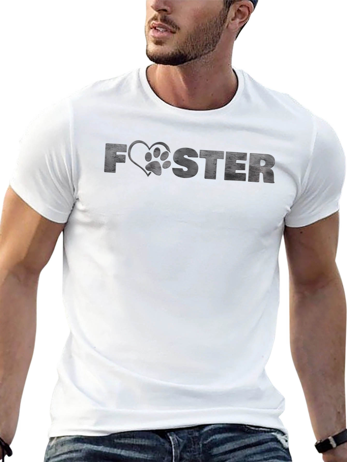 Foster Love: Dog Paw Heart Graphic T-Shirt