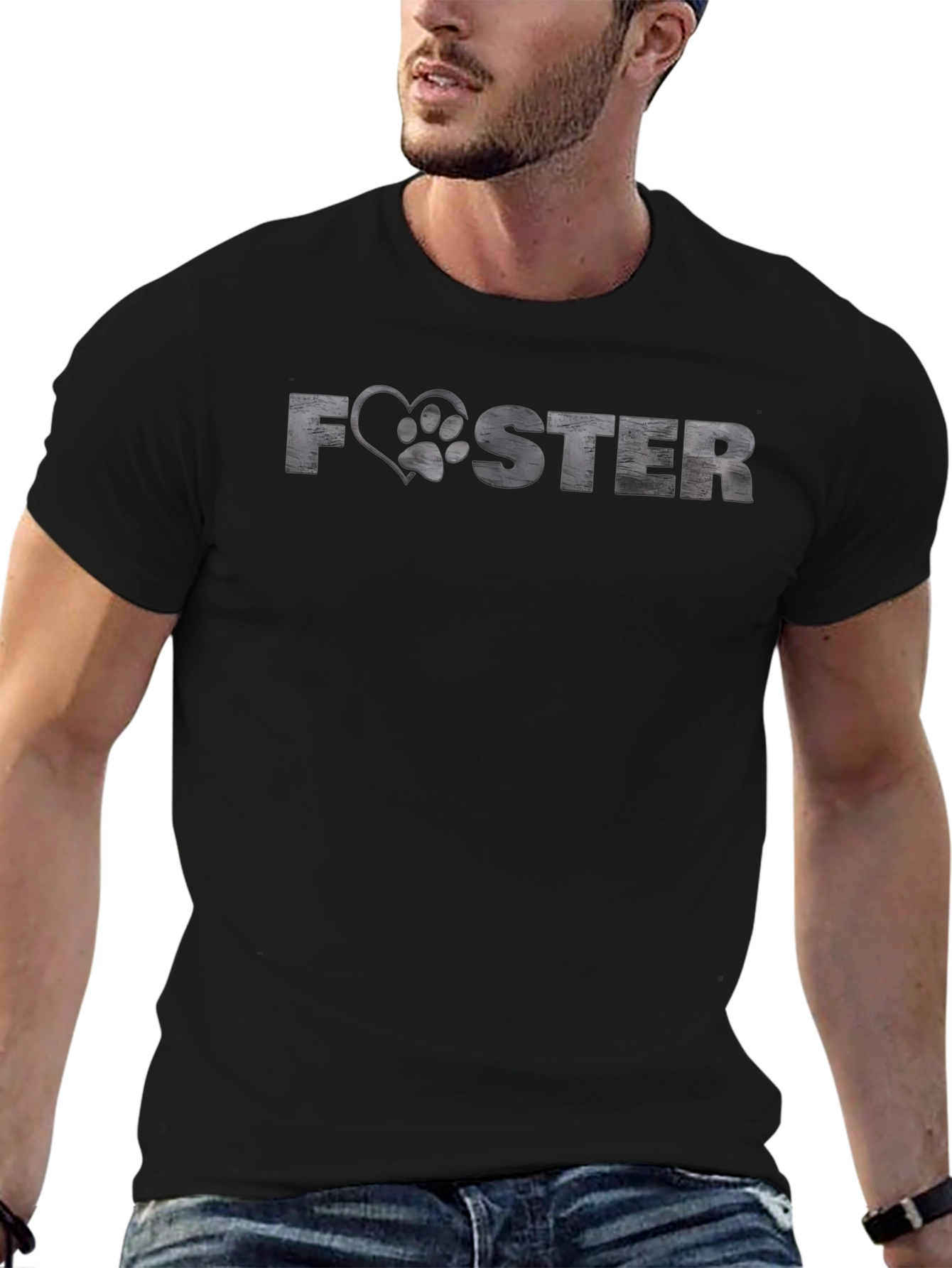 Foster Love: Dog Paw Heart Graphic T-Shirt