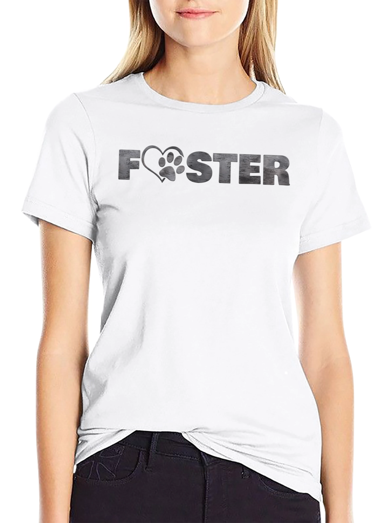 Foster Love: Dog Paw Heart Graphic T-Shirt