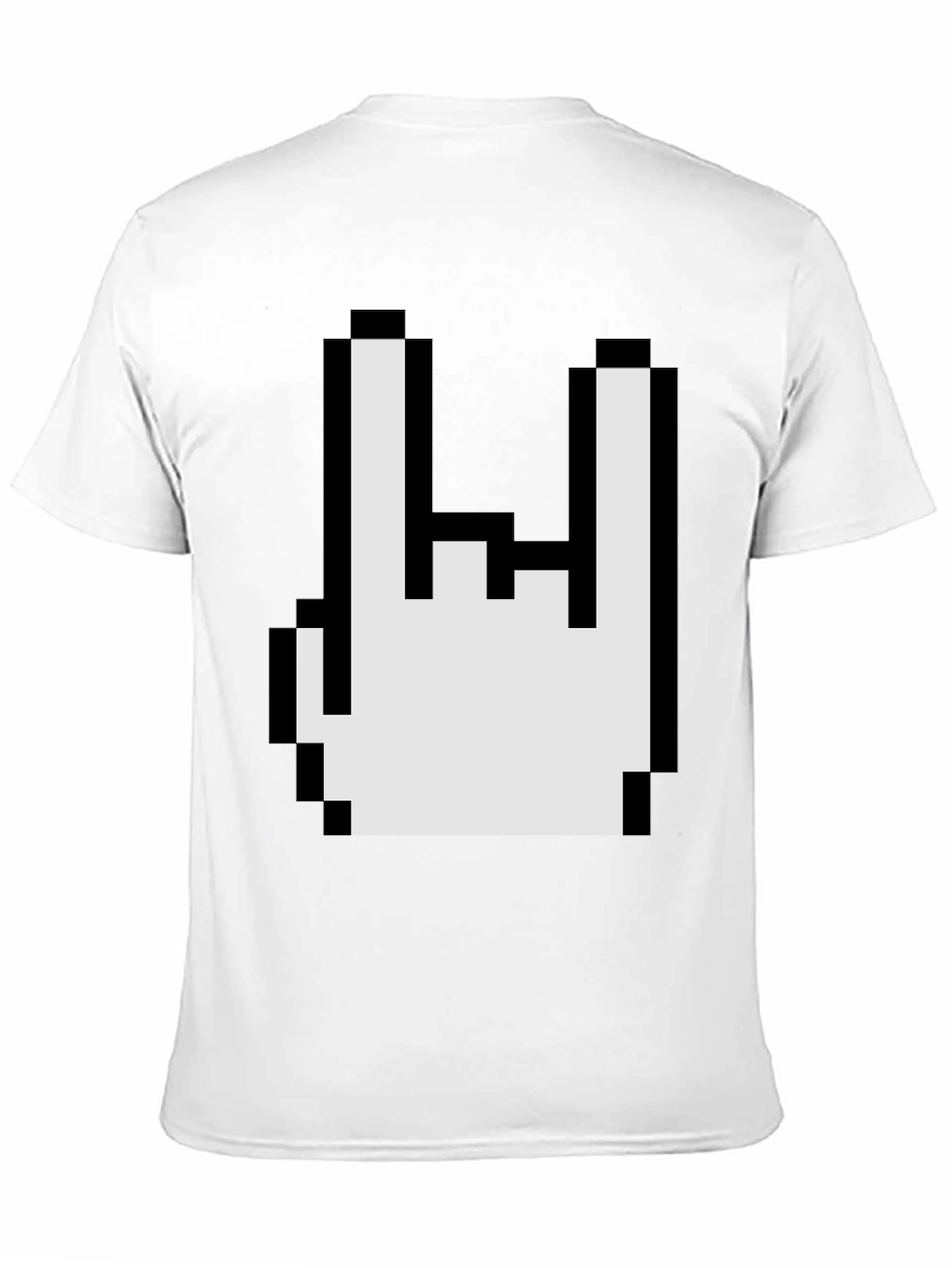 Pixel Rock On Gesture Graphic T-Shirt