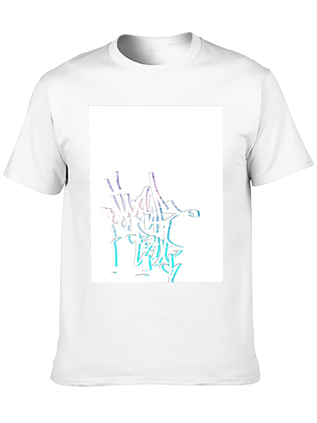 Abstract Graffiti Style Black Cotton T-Shirt