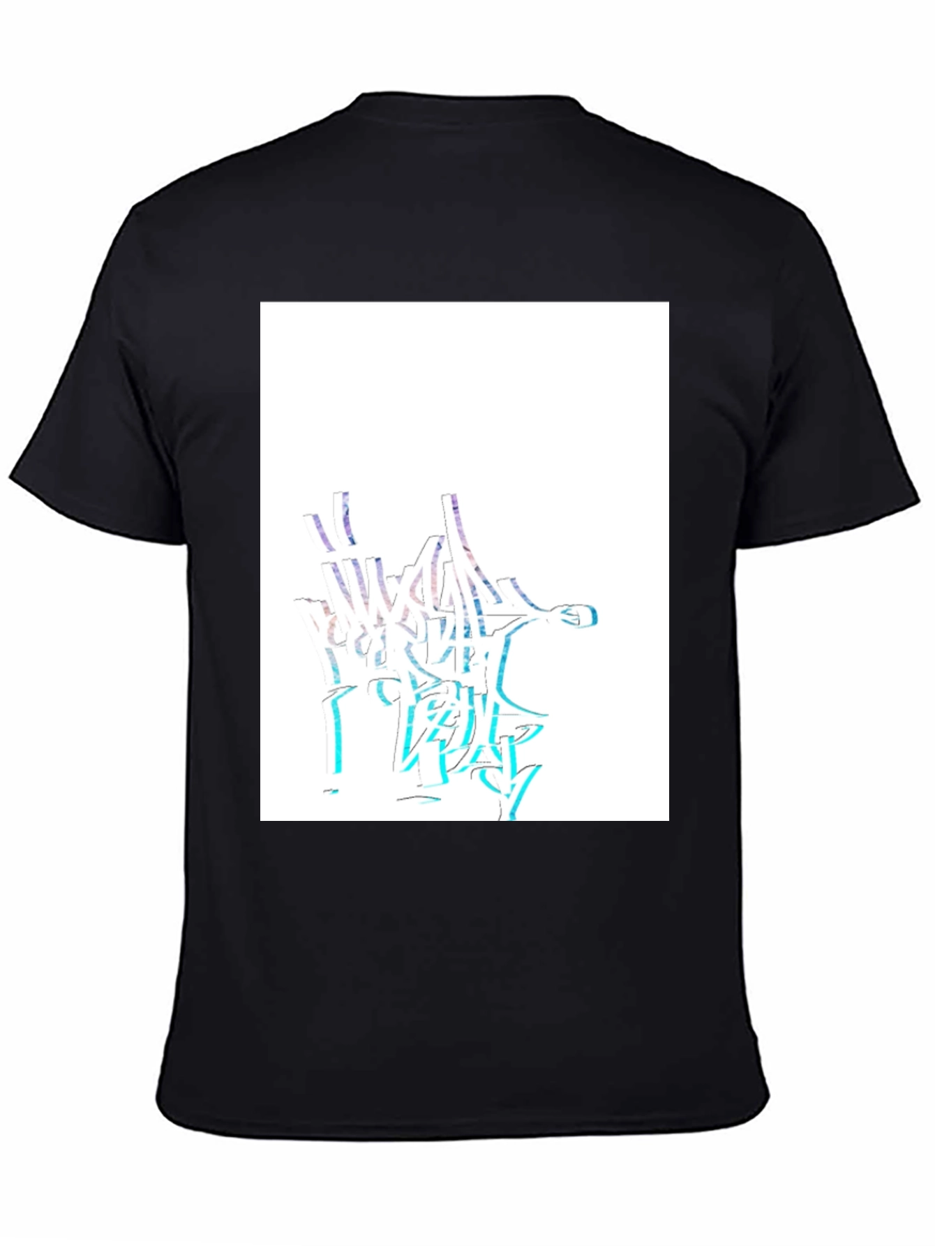 Abstract Graffiti Style Black Cotton T-Shirt