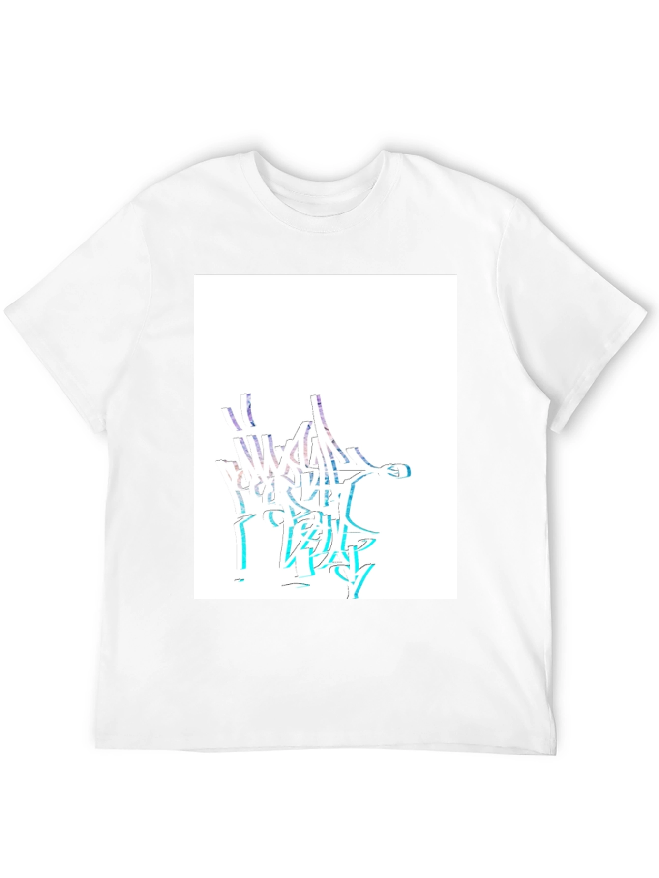 Abstract Graffiti Style Black Cotton T-Shirt