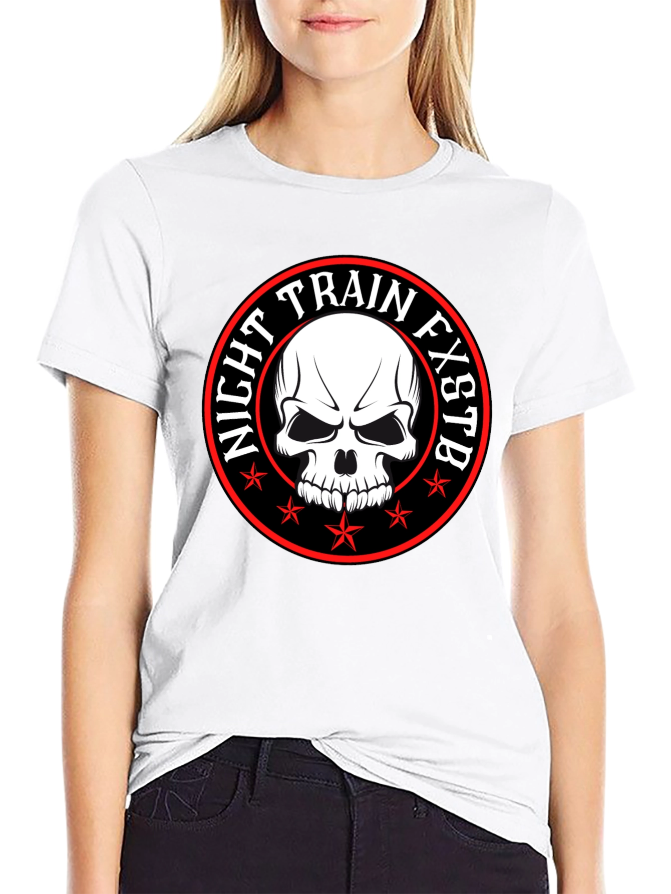 Night Train FXSTB Skull Graphic T-Shirt