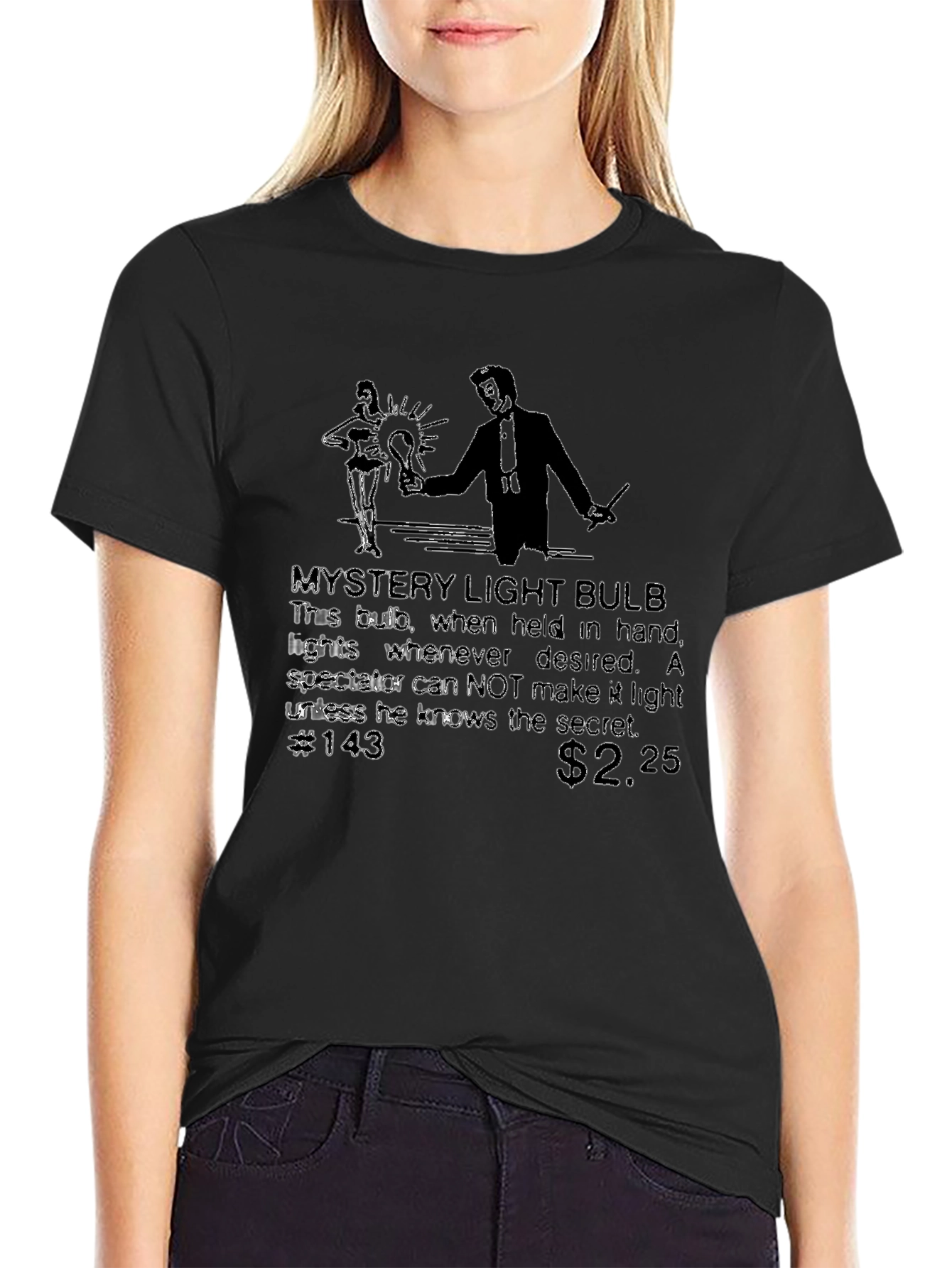 Mystery Light Bulb Black T-Shirt