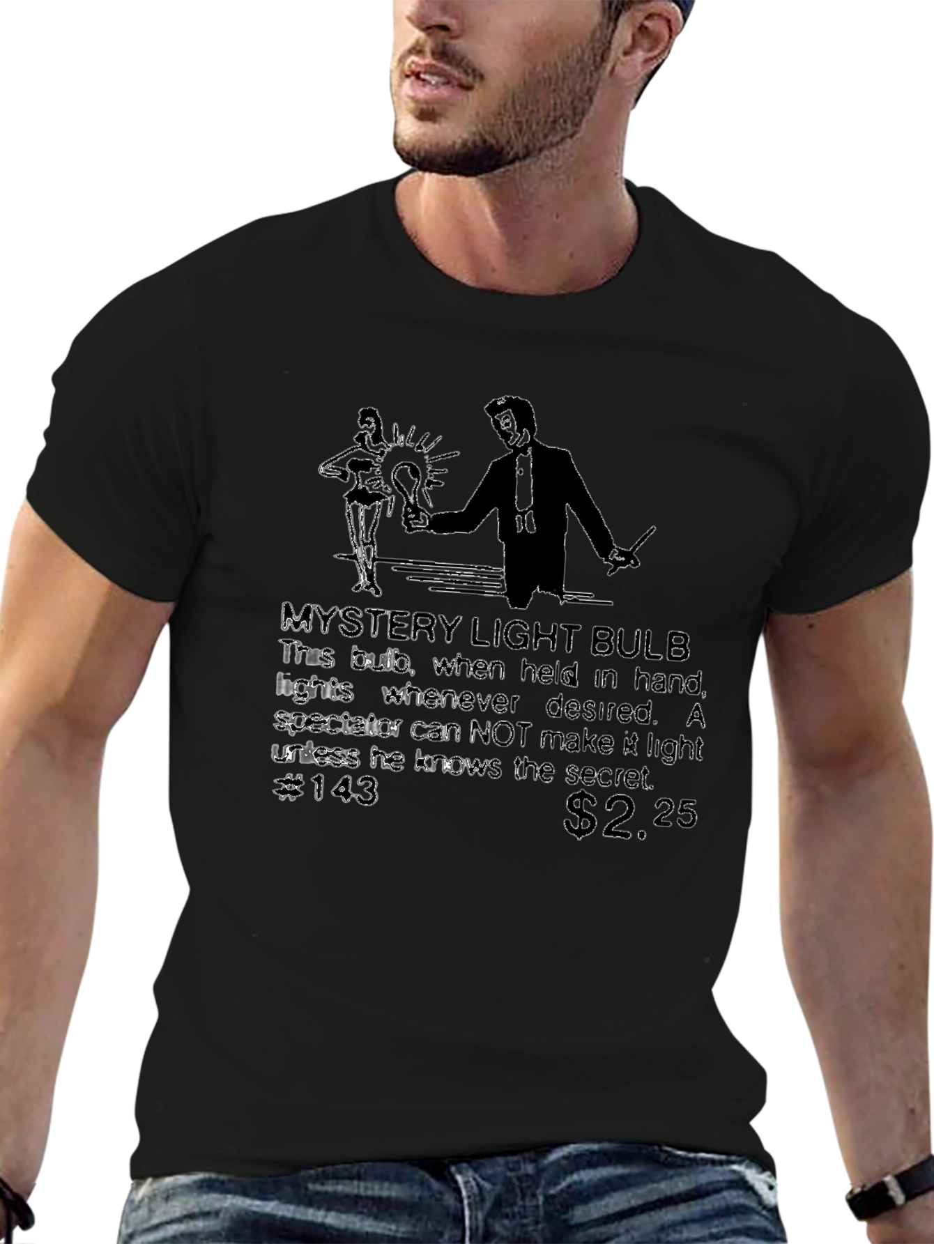 Mystery Light Bulb Black T-Shirt