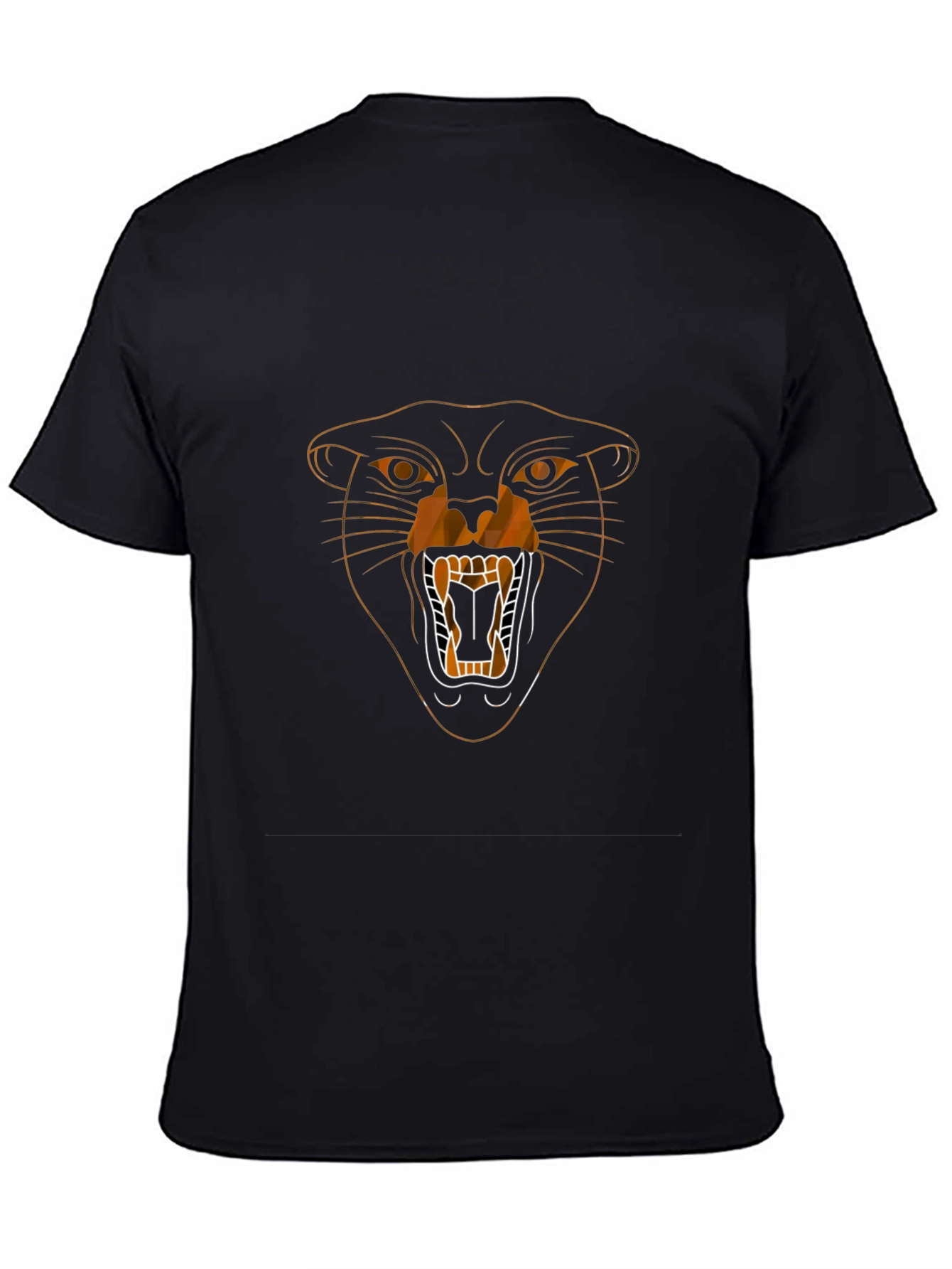 Black T-Shirt with Graphic Panther Design