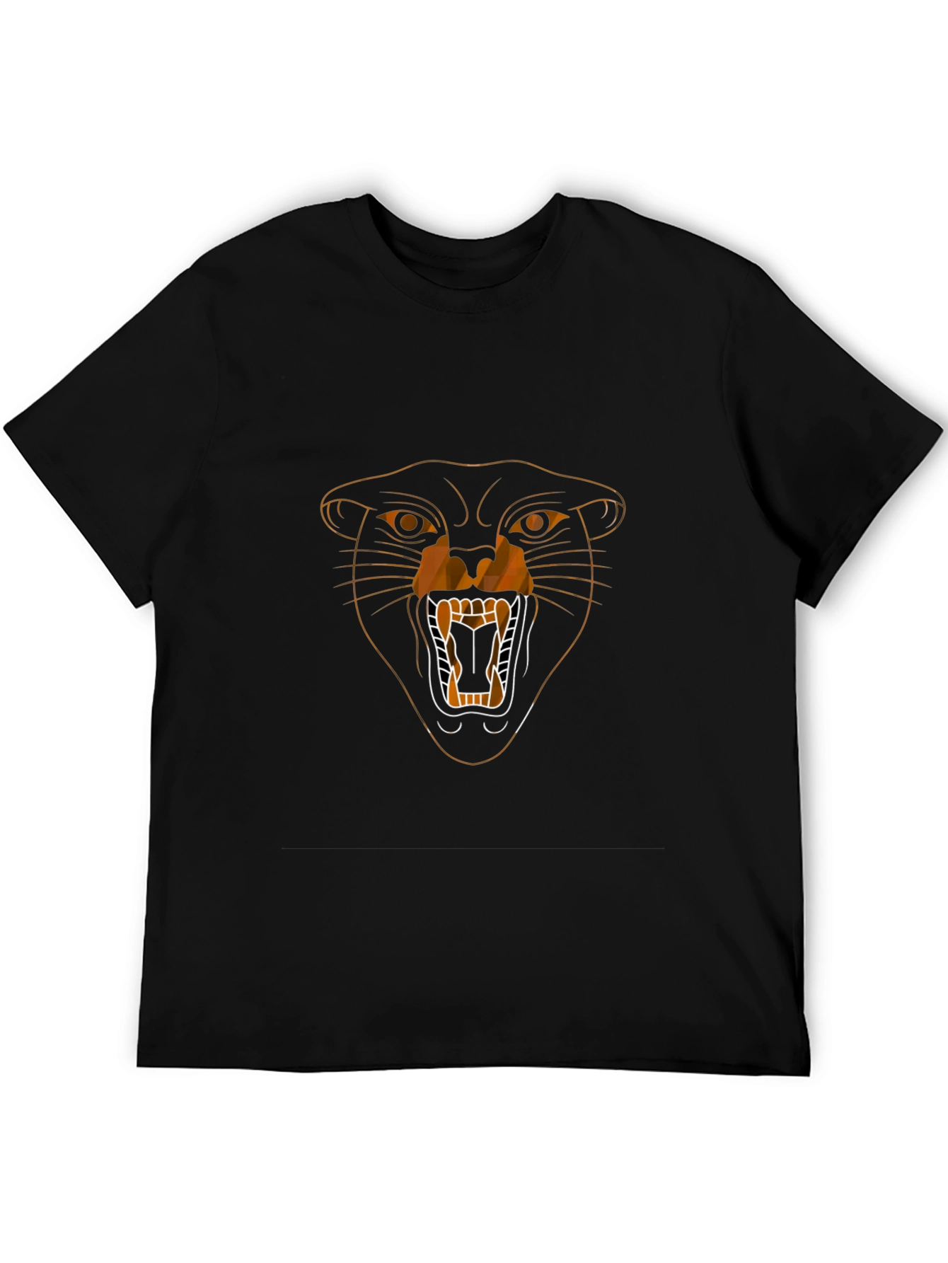 Black T-Shirt with Graphic Panther Design