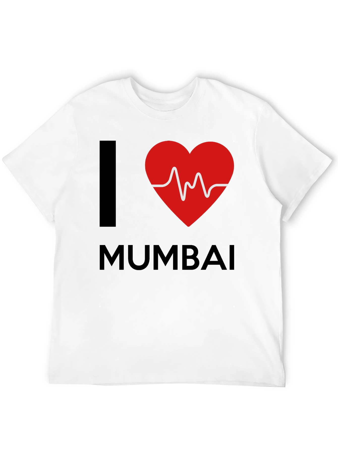 I Love Mumbai Graphic Tee - Black Cotton T-Shirt