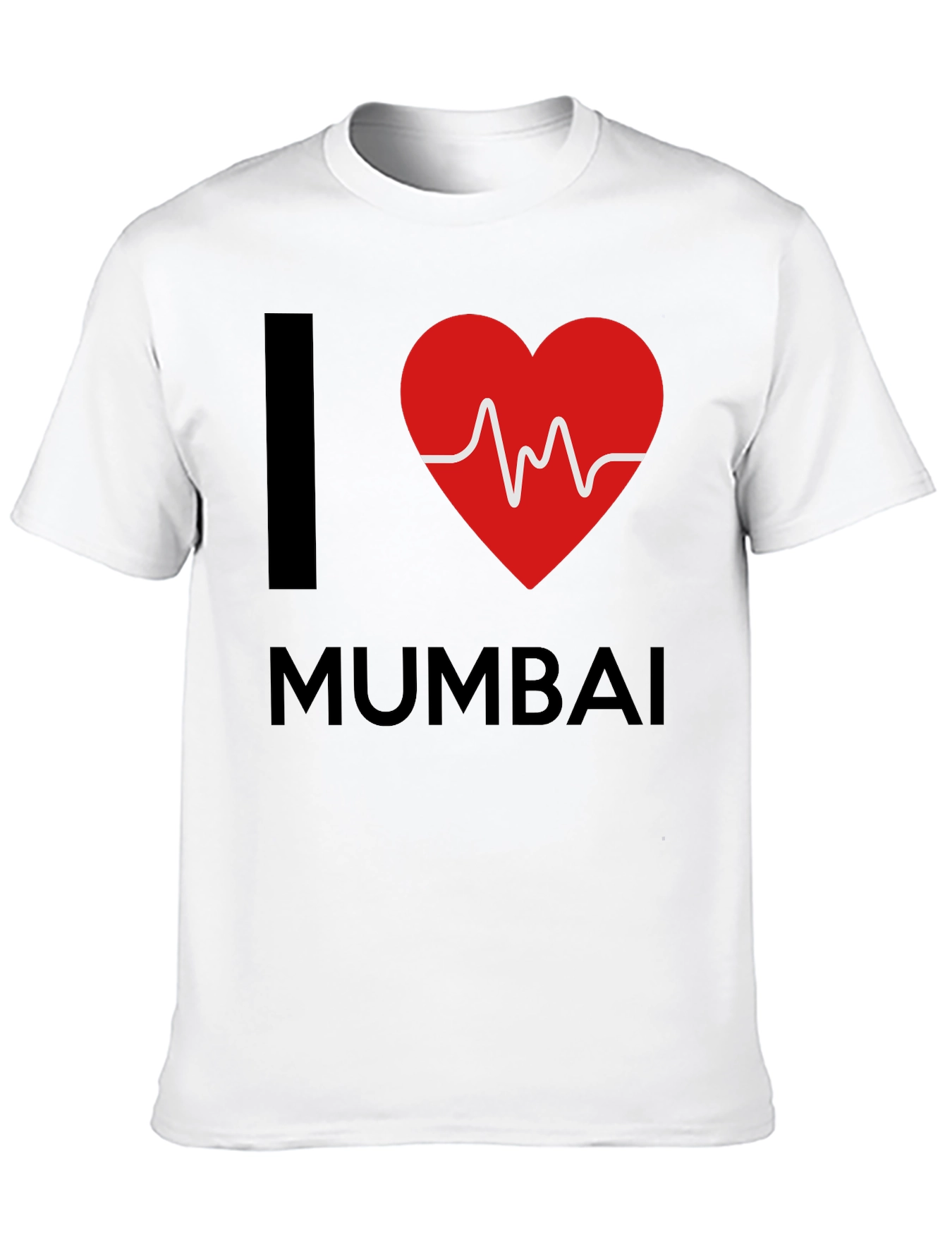I Love Mumbai Graphic Tee - Black Cotton T-Shirt