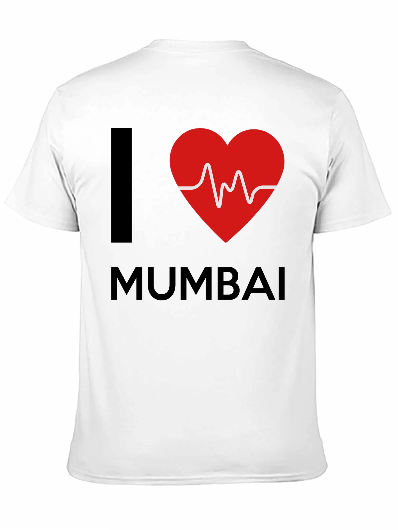 I Love Mumbai Graphic Tee - Black Cotton T-Shirt