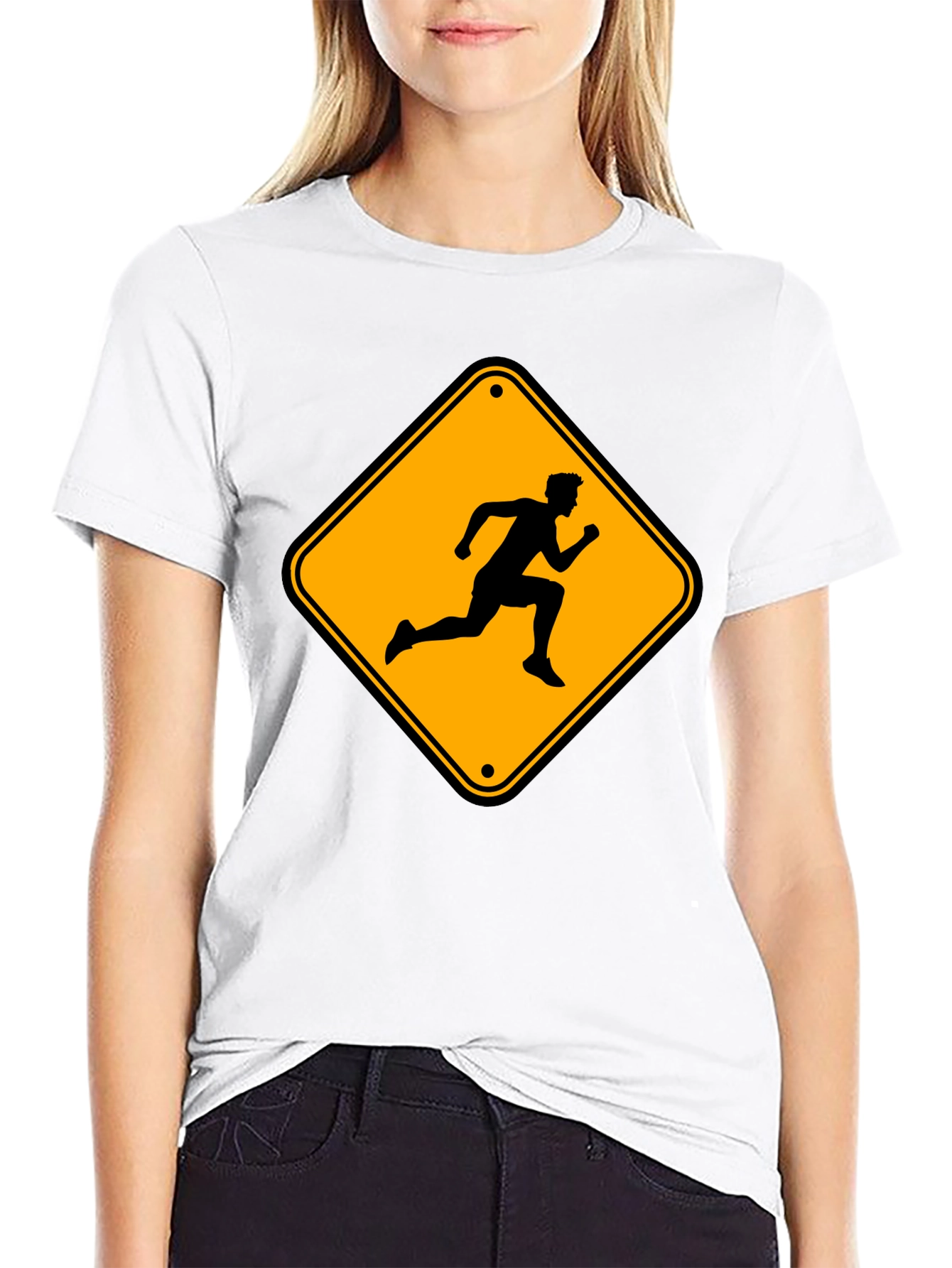 Runner Crossing Mens Black T-Shirt
