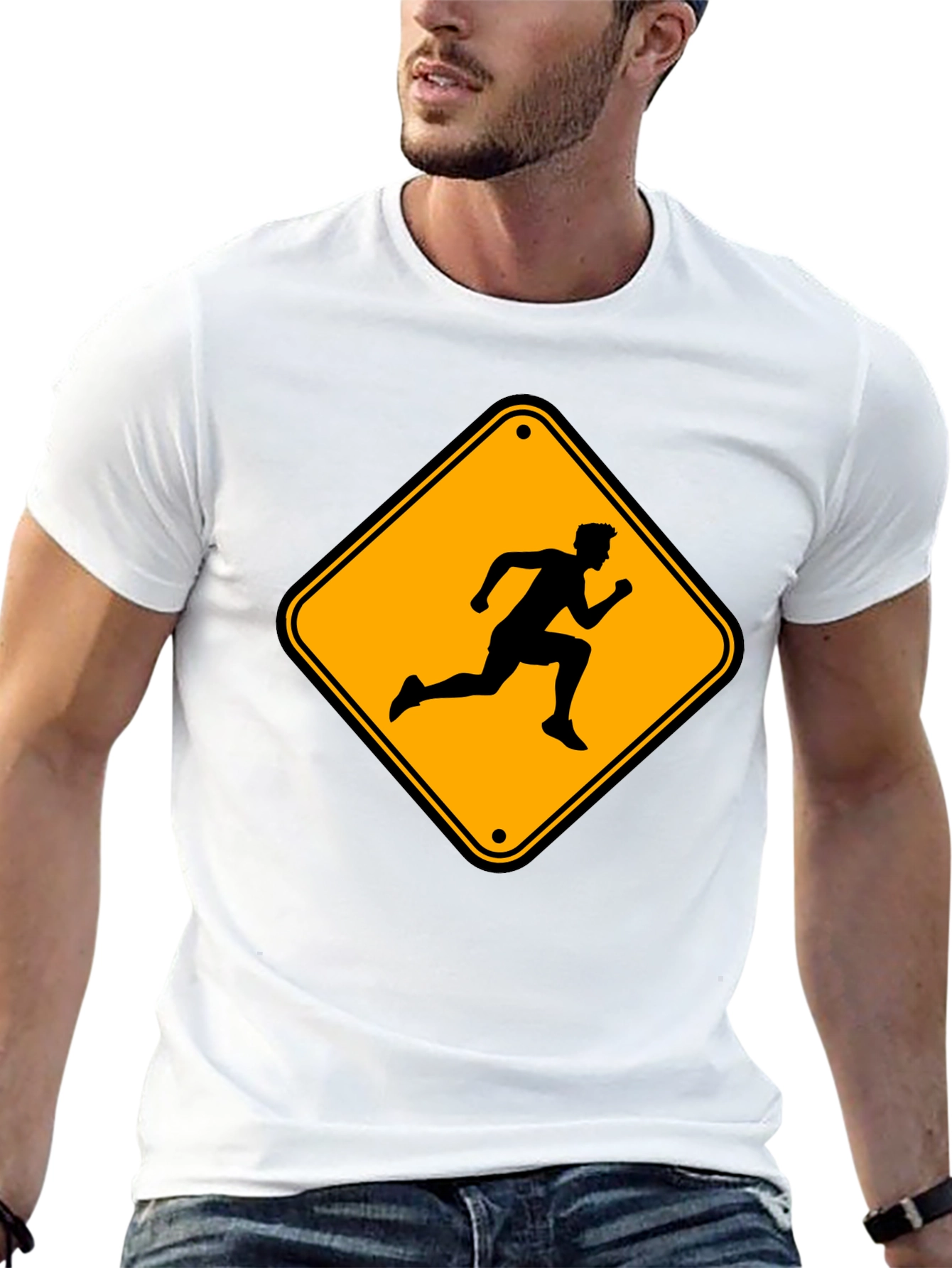 Runner Crossing Mens Black T-Shirt