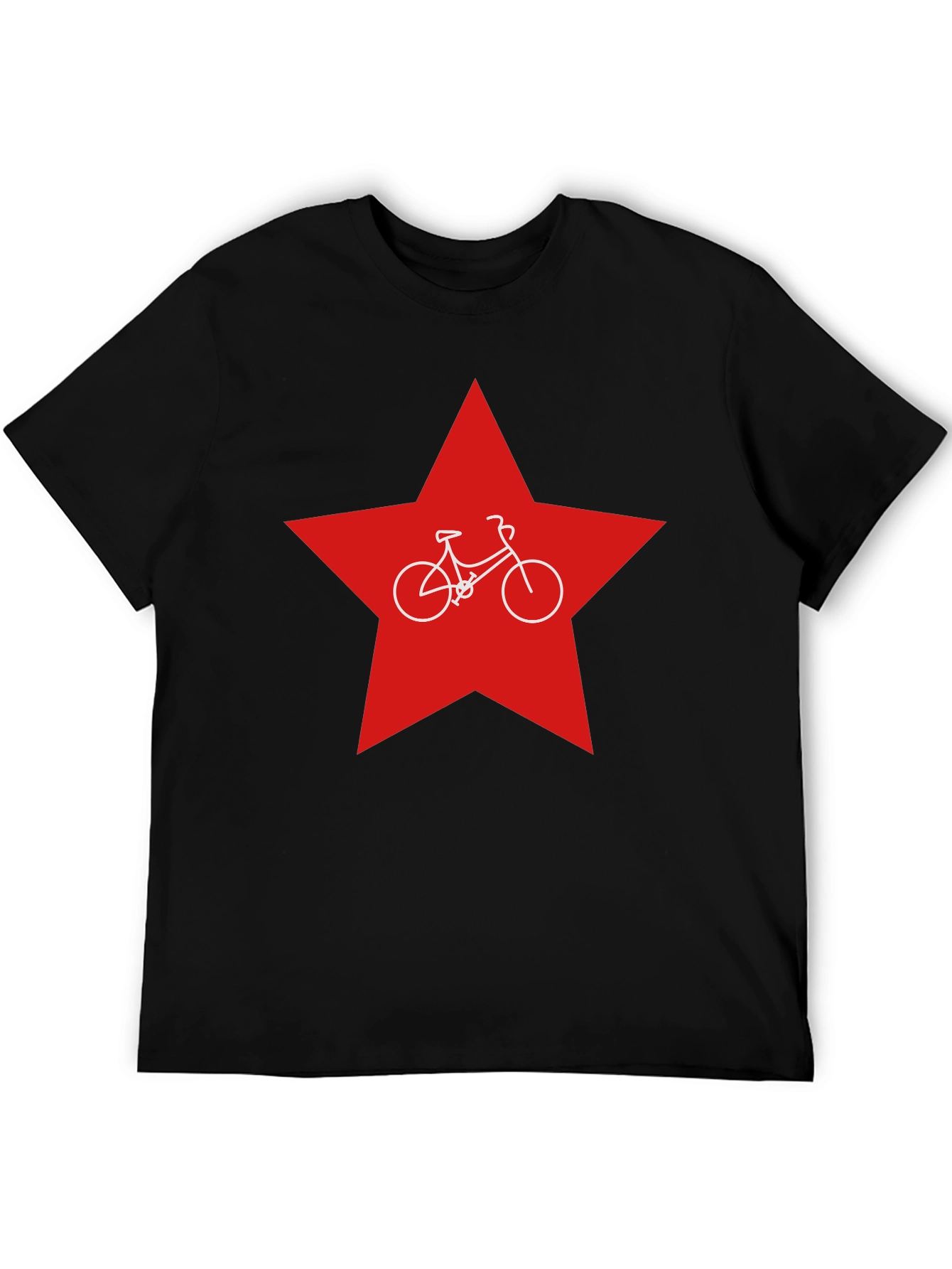 Red Star Bicycle T-Shirt - Retro Style