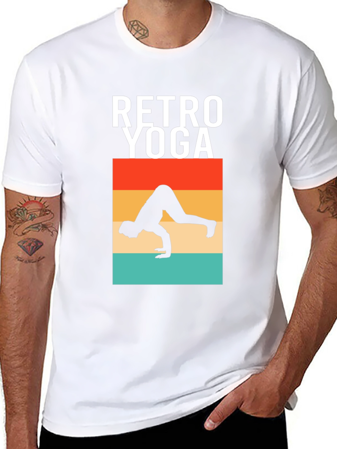 Retro Yoga Pose Graphic T-Shirt