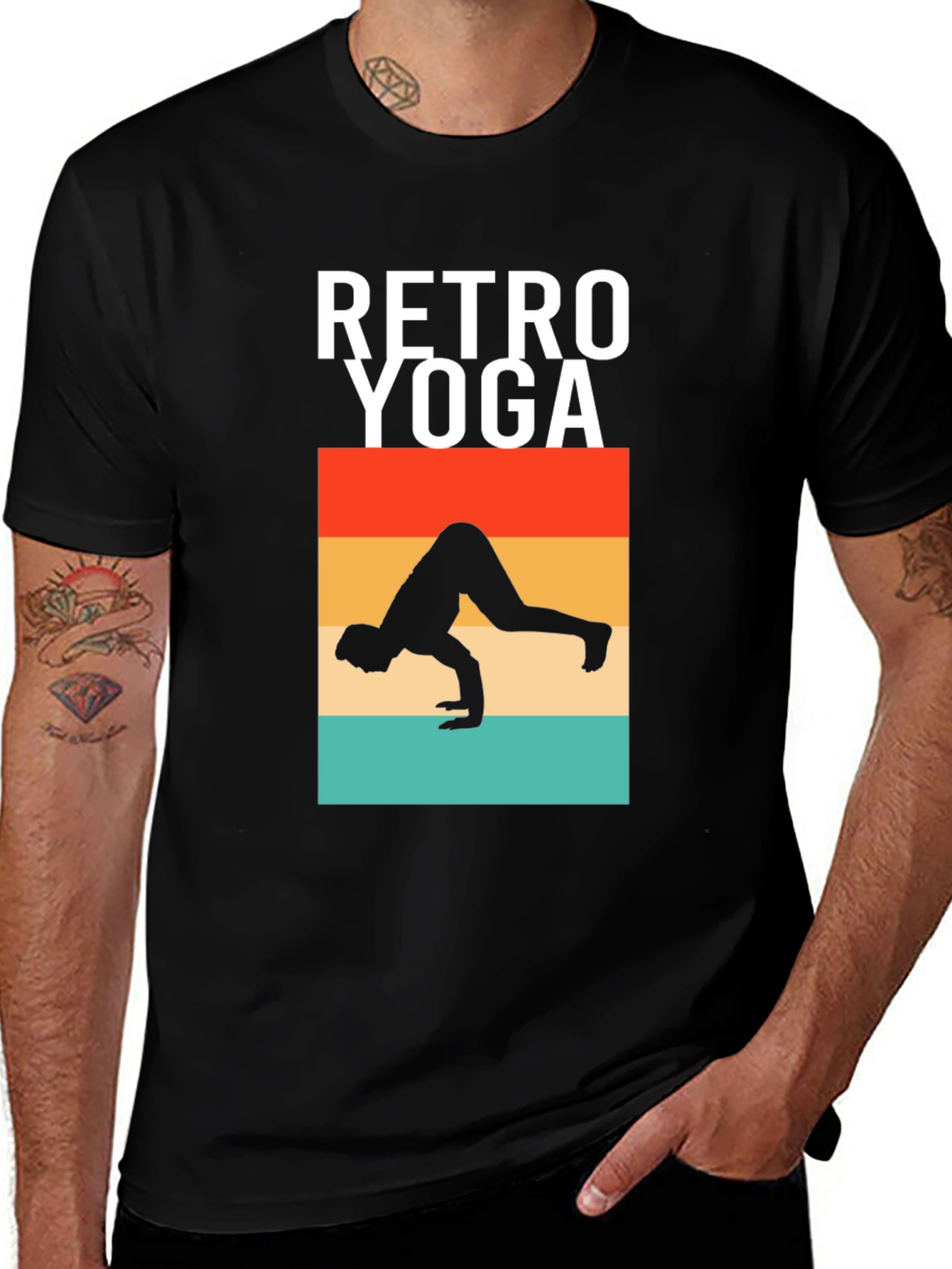 Retro Yoga Pose Graphic T-Shirt