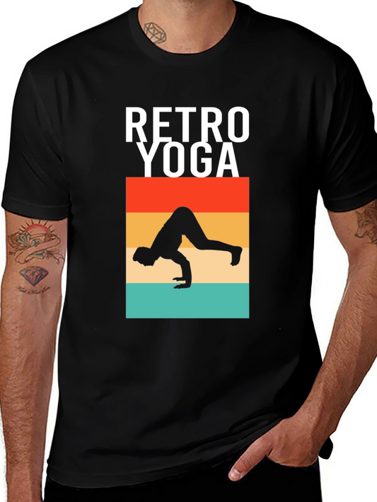 Retro Yoga Pose Graphic T-Shirt