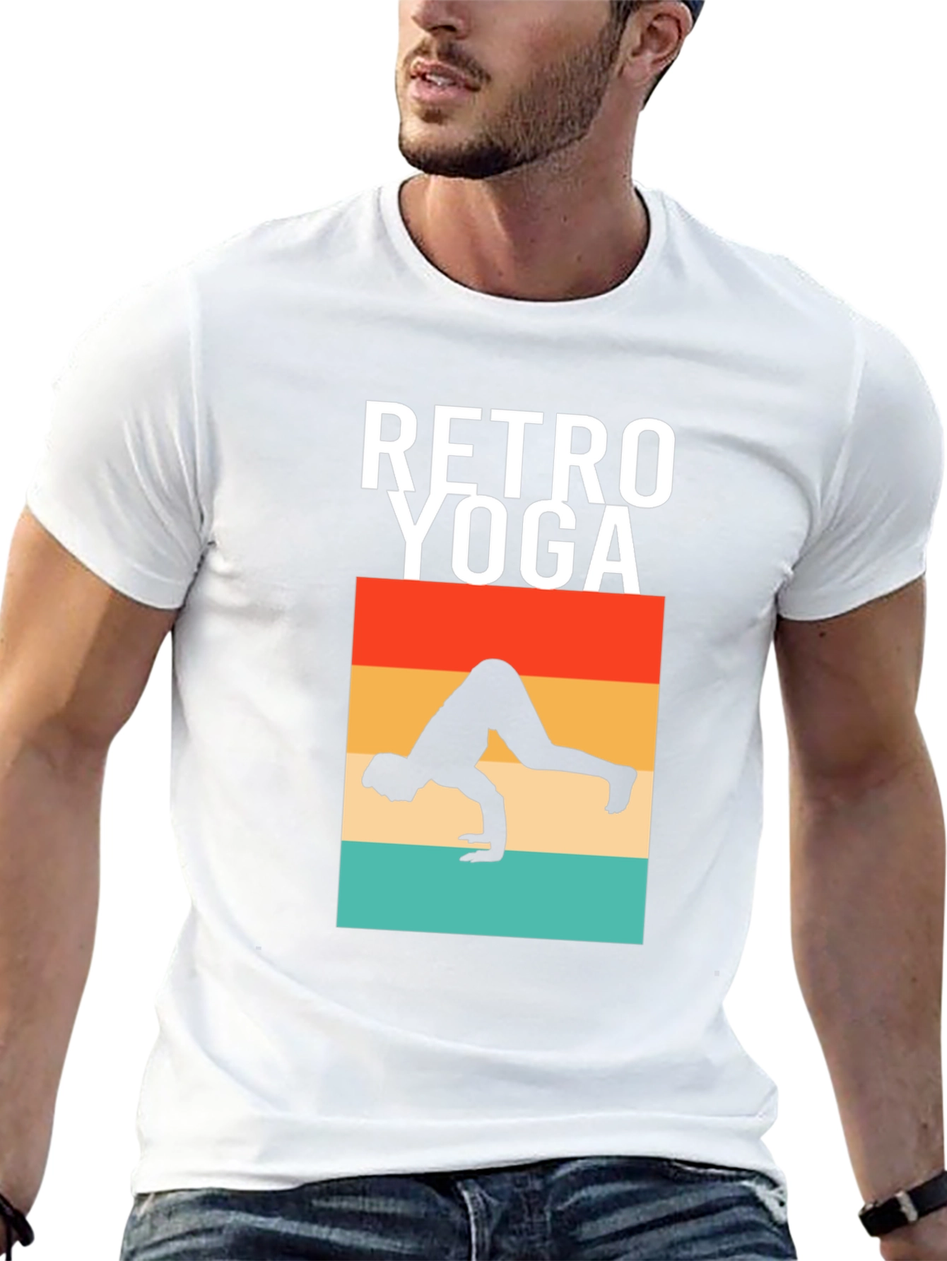Retro Yoga Pose Graphic T-Shirt
