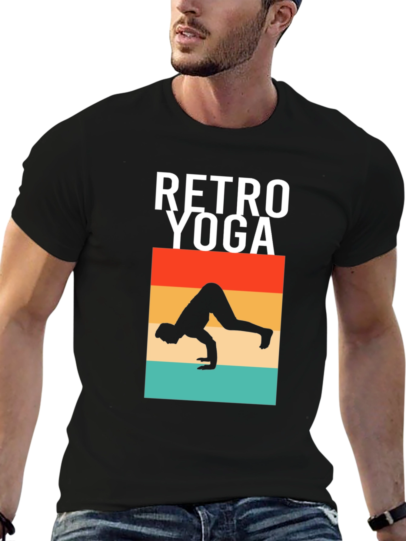 Retro Yoga Pose Graphic T-Shirt