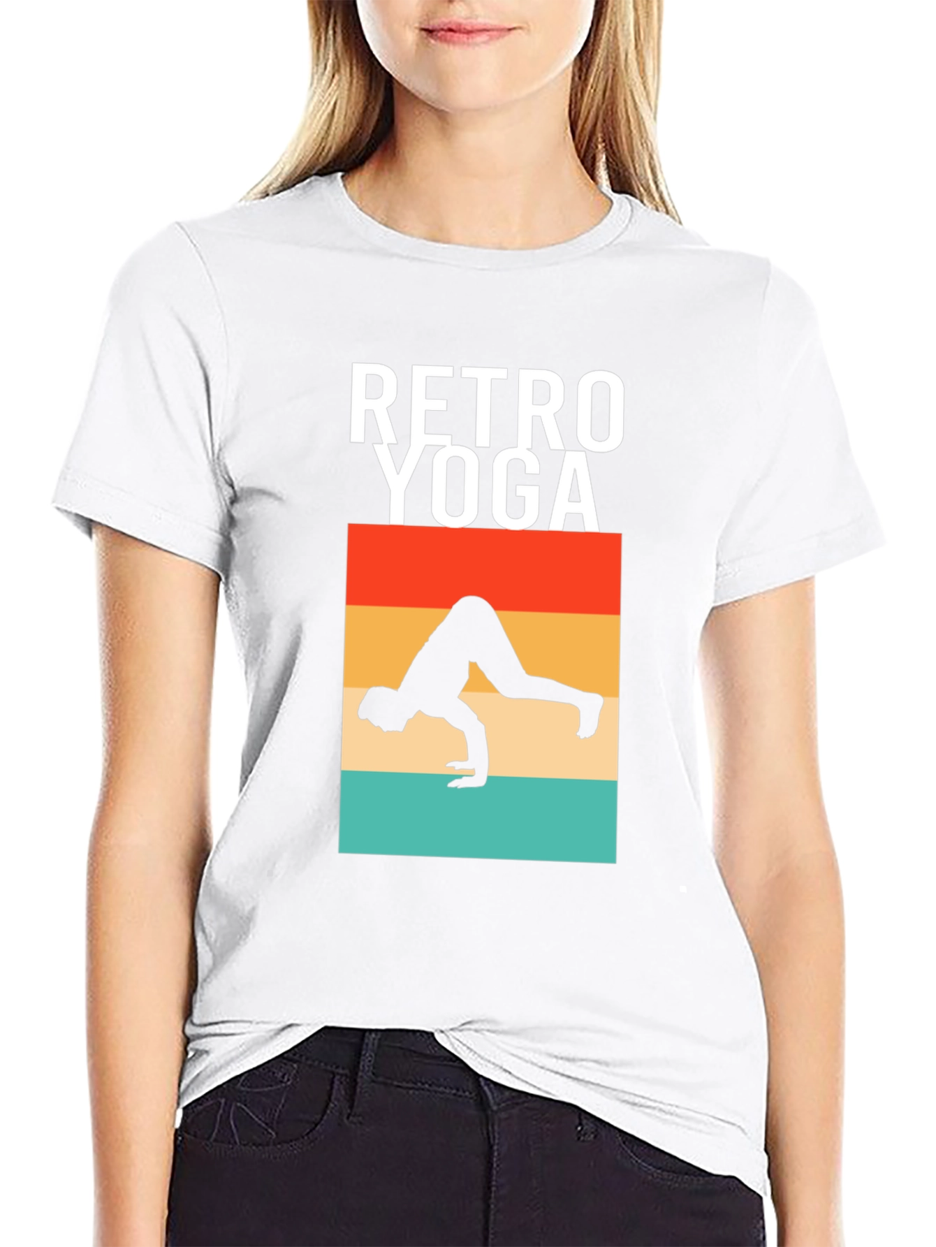 Retro Yoga Pose Graphic T-Shirt