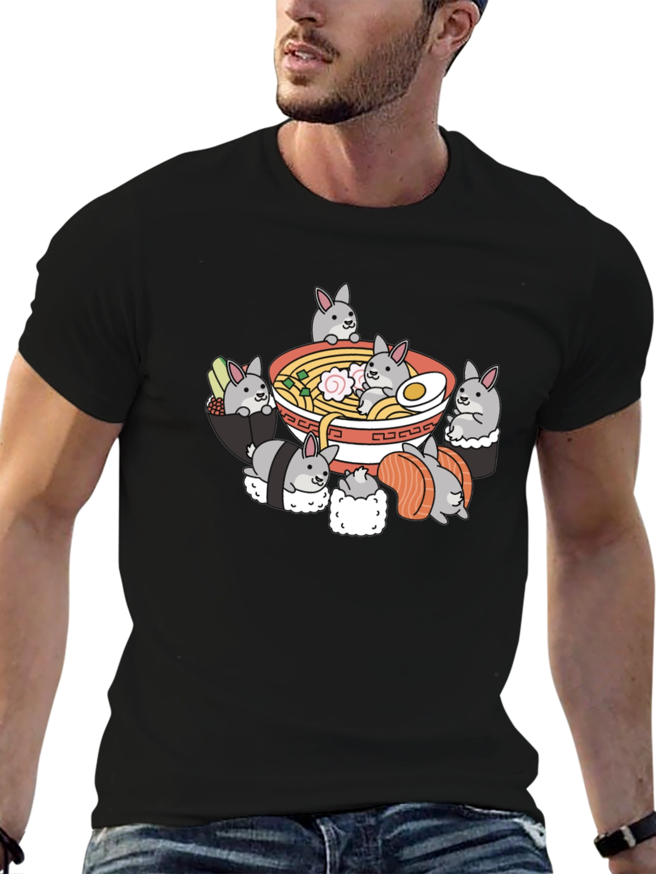 Bunny Sushi Ramen T-Shirt - Kawaii Style