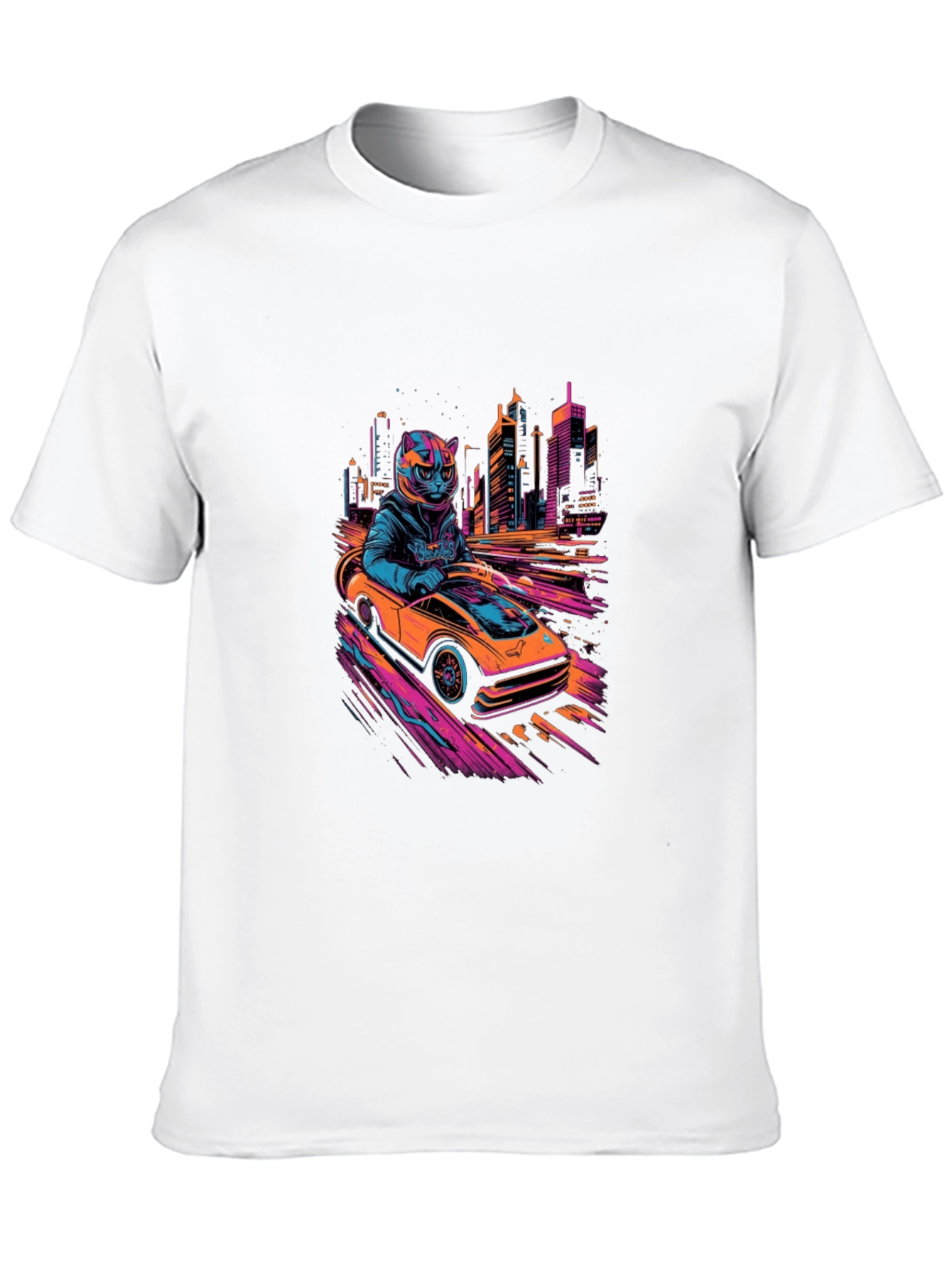Cool Cat Racer T-Shirt - Black