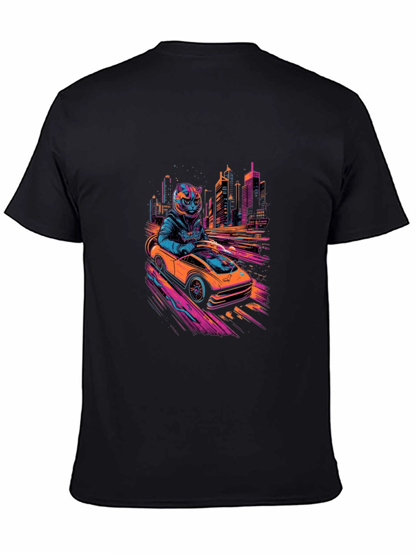 Cool Cat Racer T-Shirt - Black