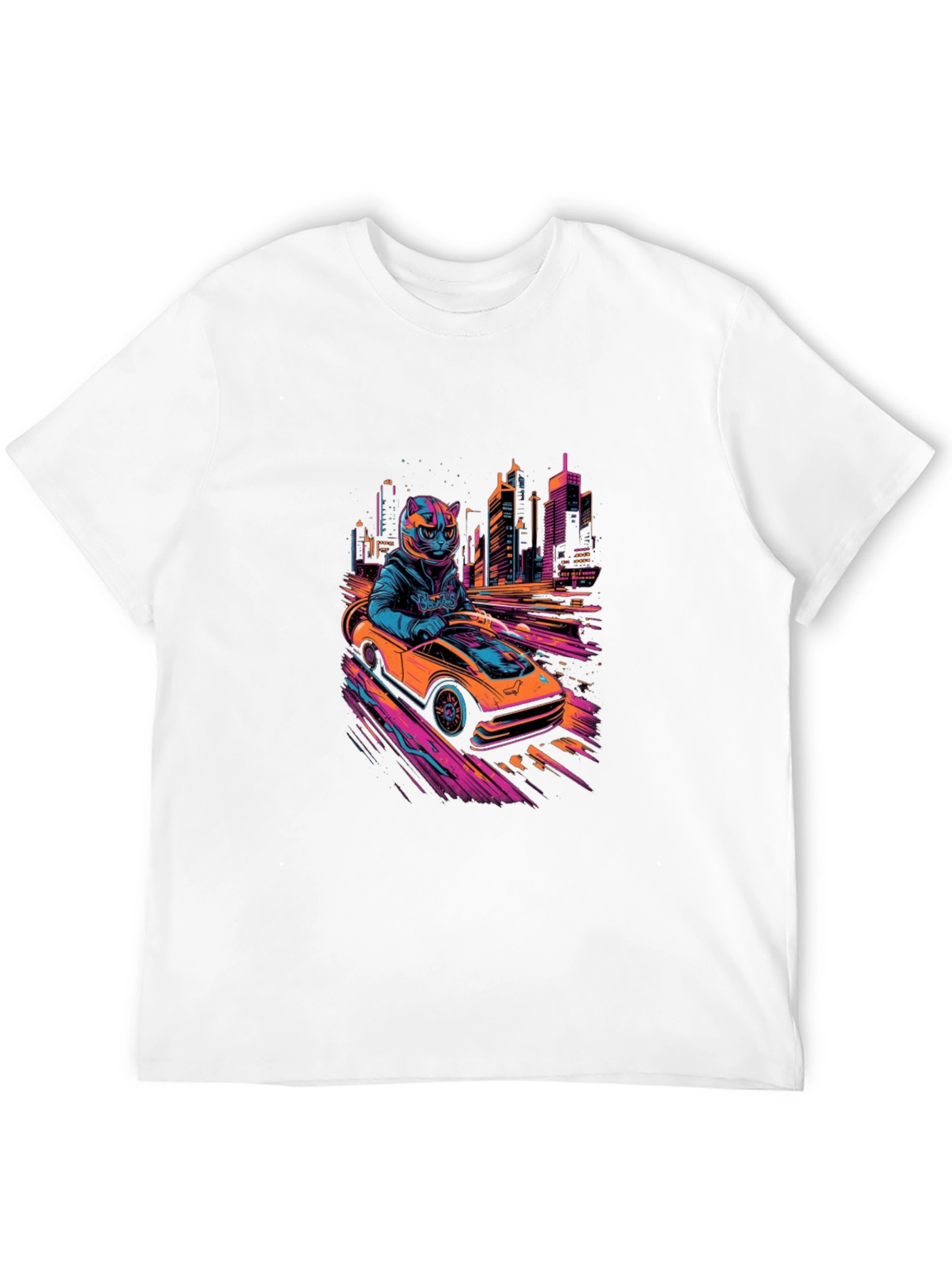 Cool Cat Racer T-Shirt - Black