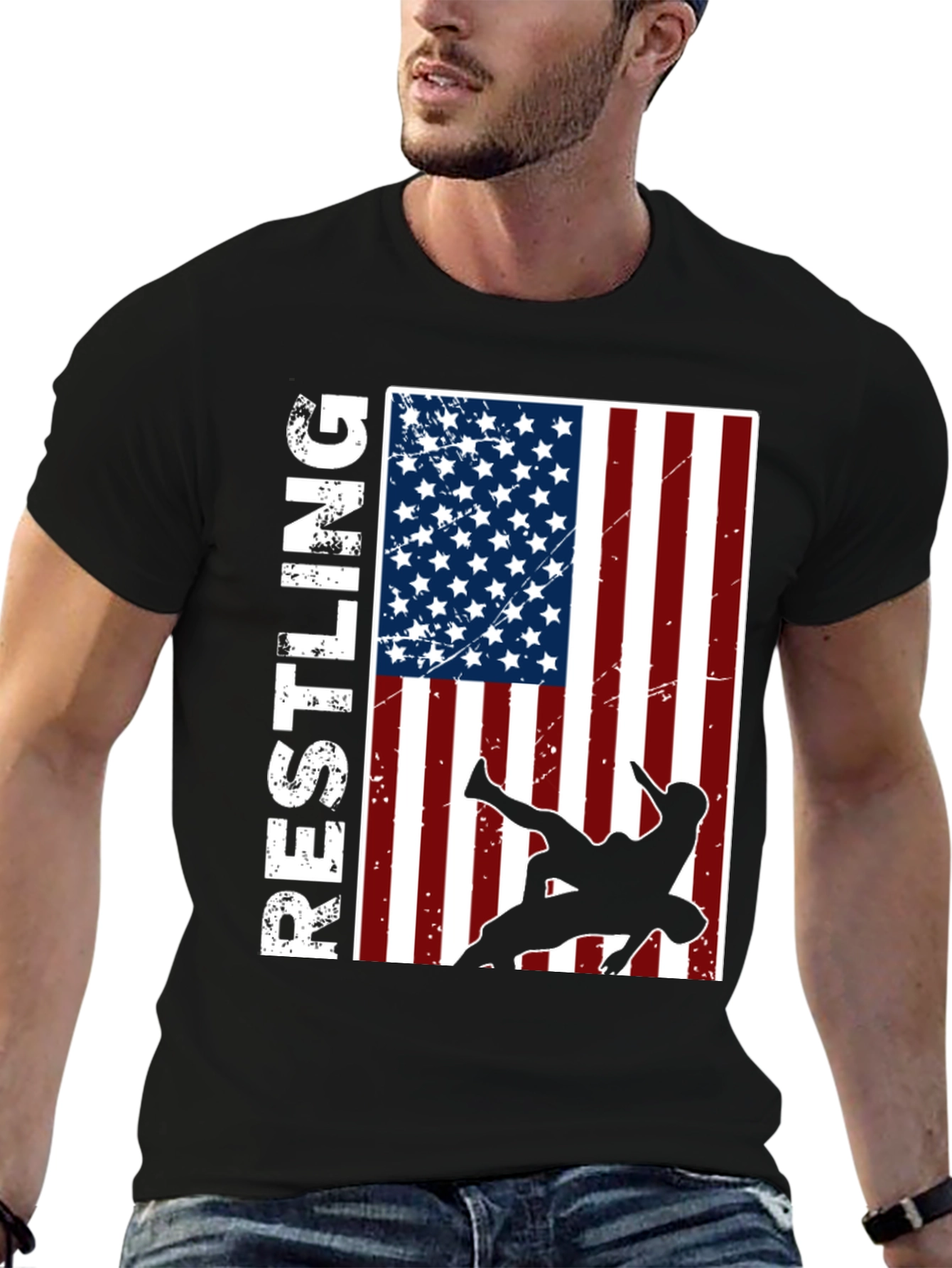 Wrestling USA Flag T-Shirt