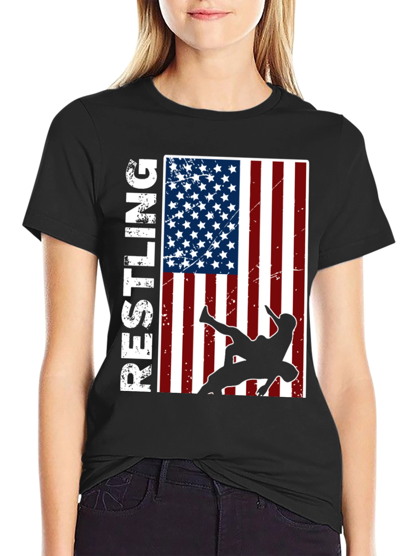 Wrestling USA Flag T-Shirt
