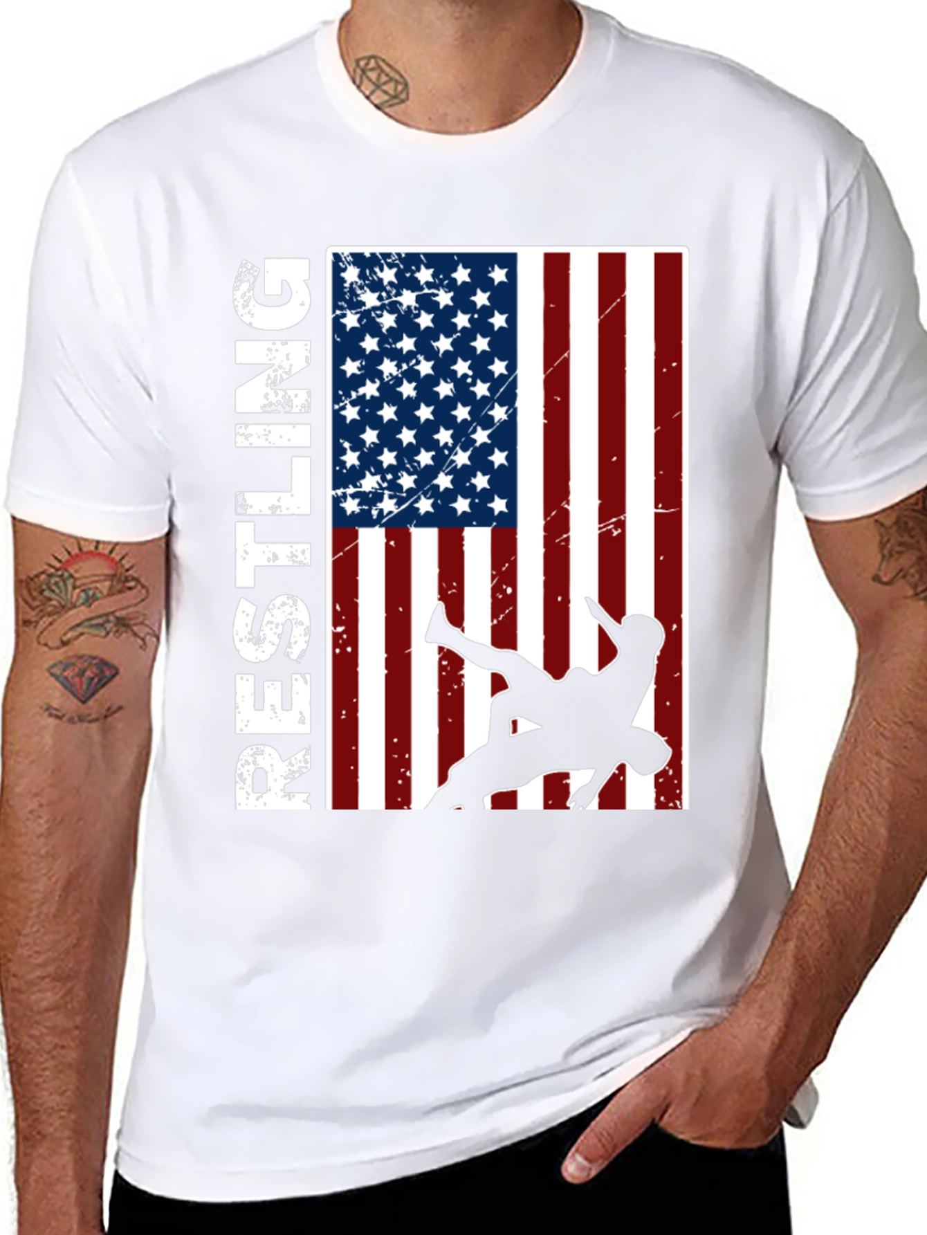 Wrestling USA Flag T-Shirt