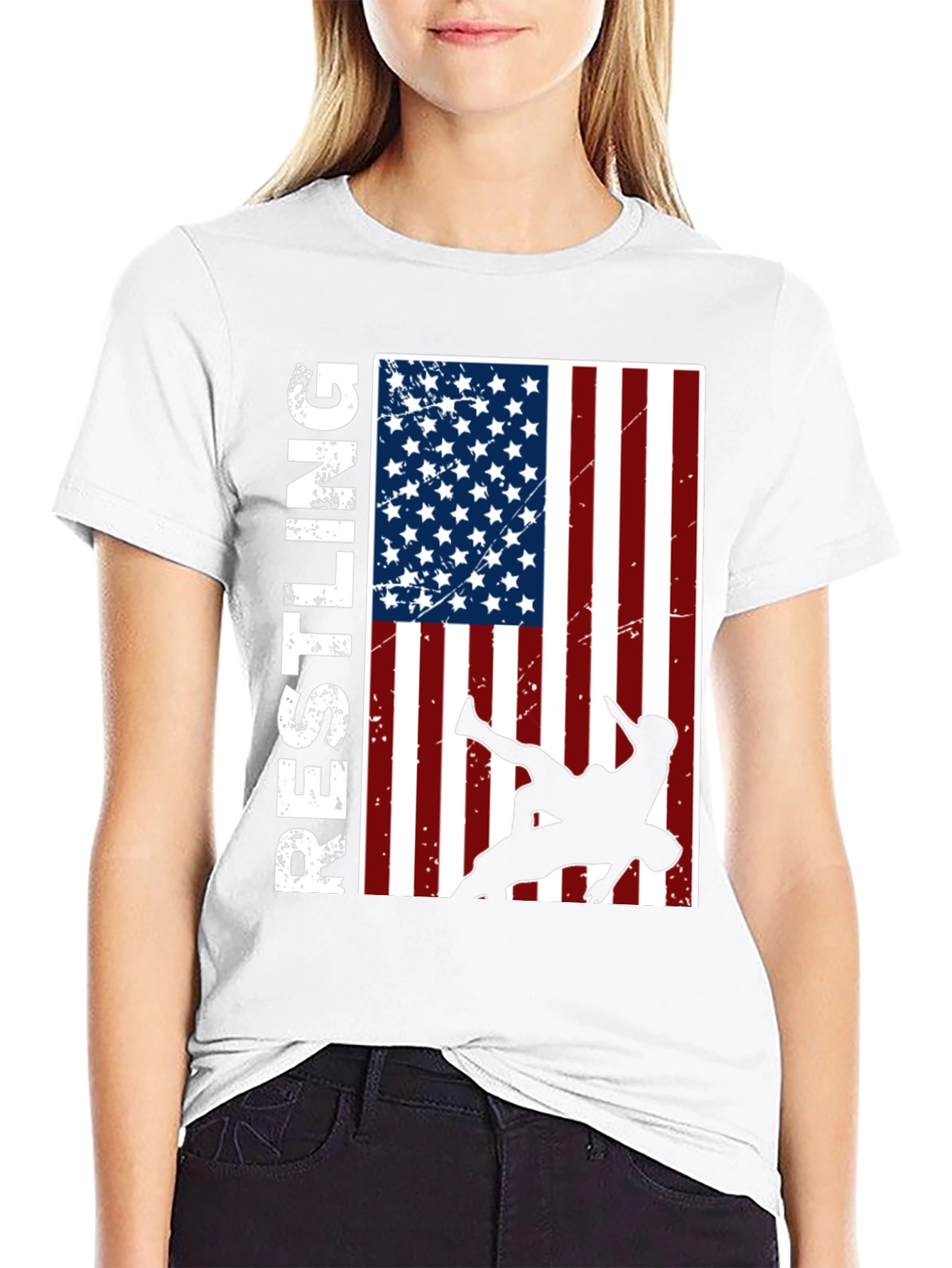 Wrestling USA Flag T-Shirt