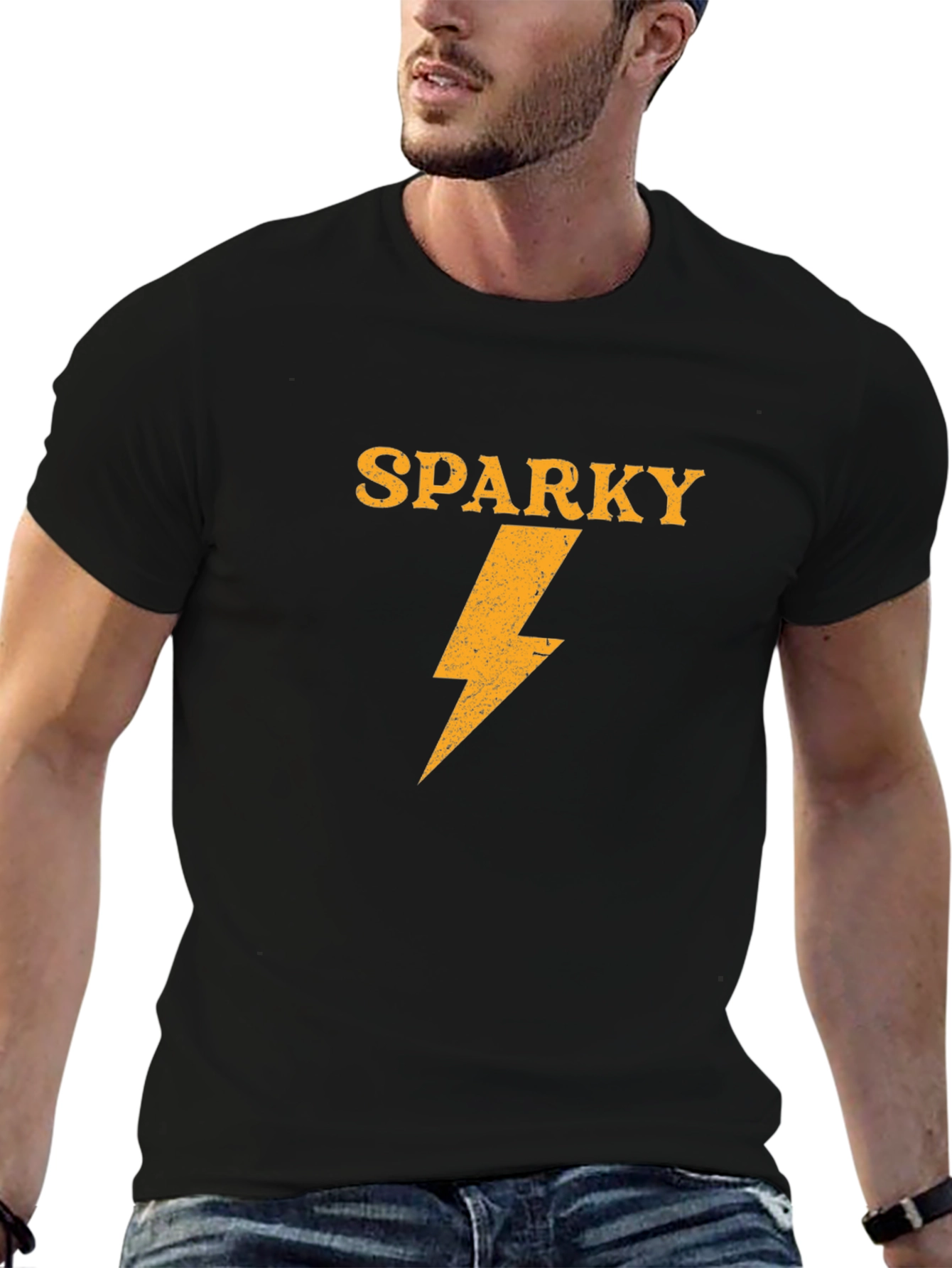 Sparky Lightning Bolt Graphic Tee - Black T-Shirt