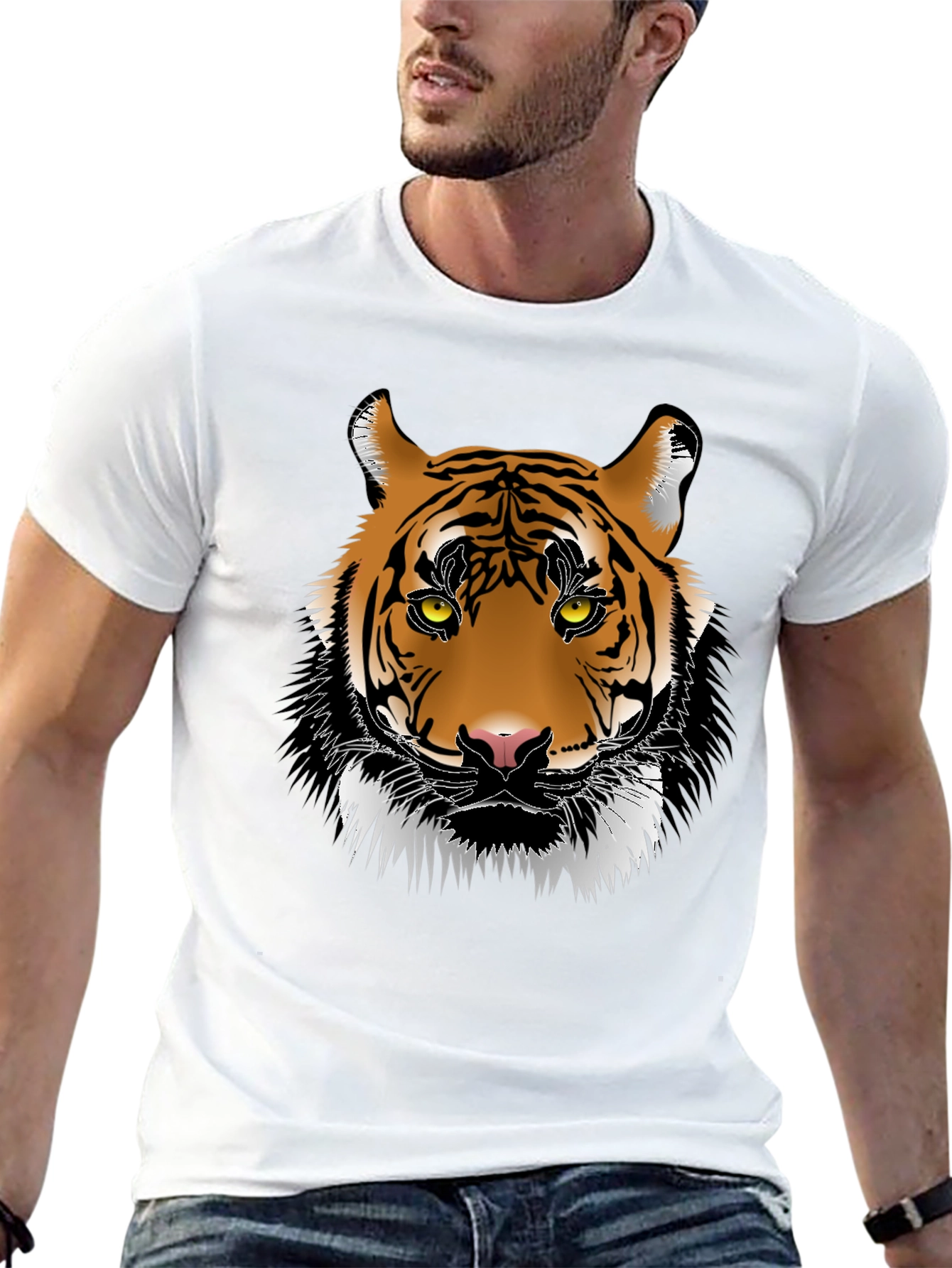 Bold Tiger Graphic Tee - Black