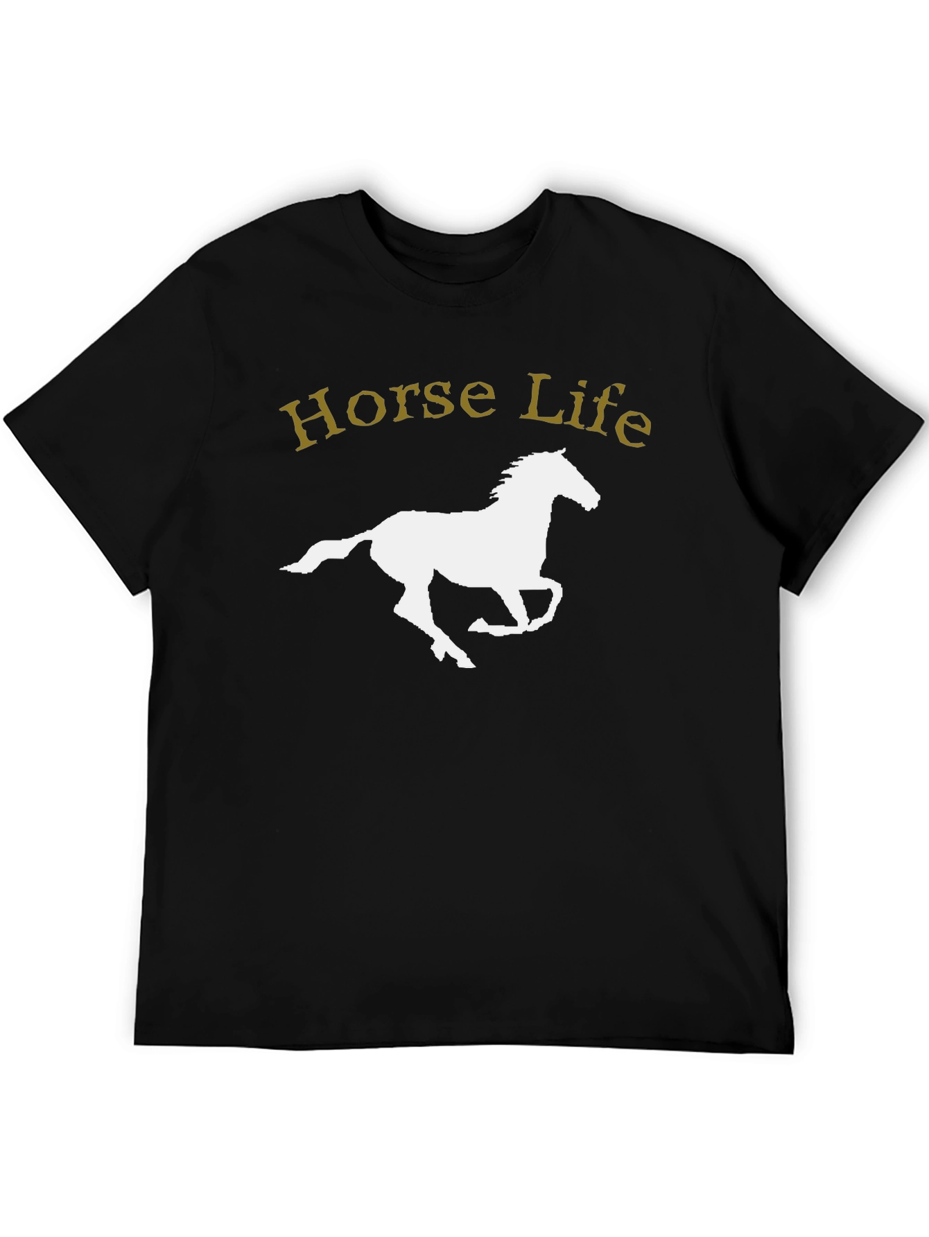 Horse Life Graphic T-Shirt - Black Cotton Tee