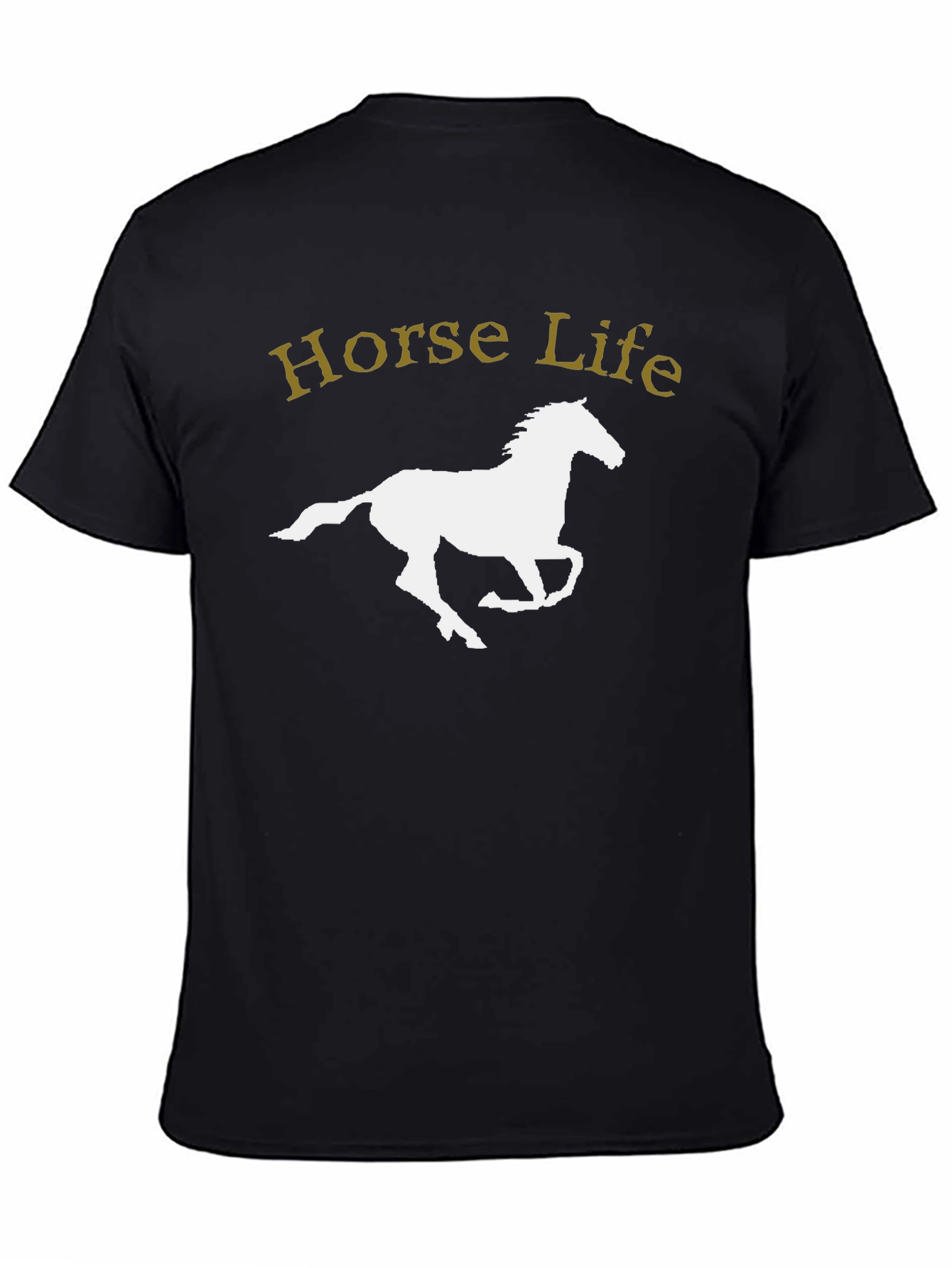 Horse Life Graphic T-Shirt - Black Cotton Tee