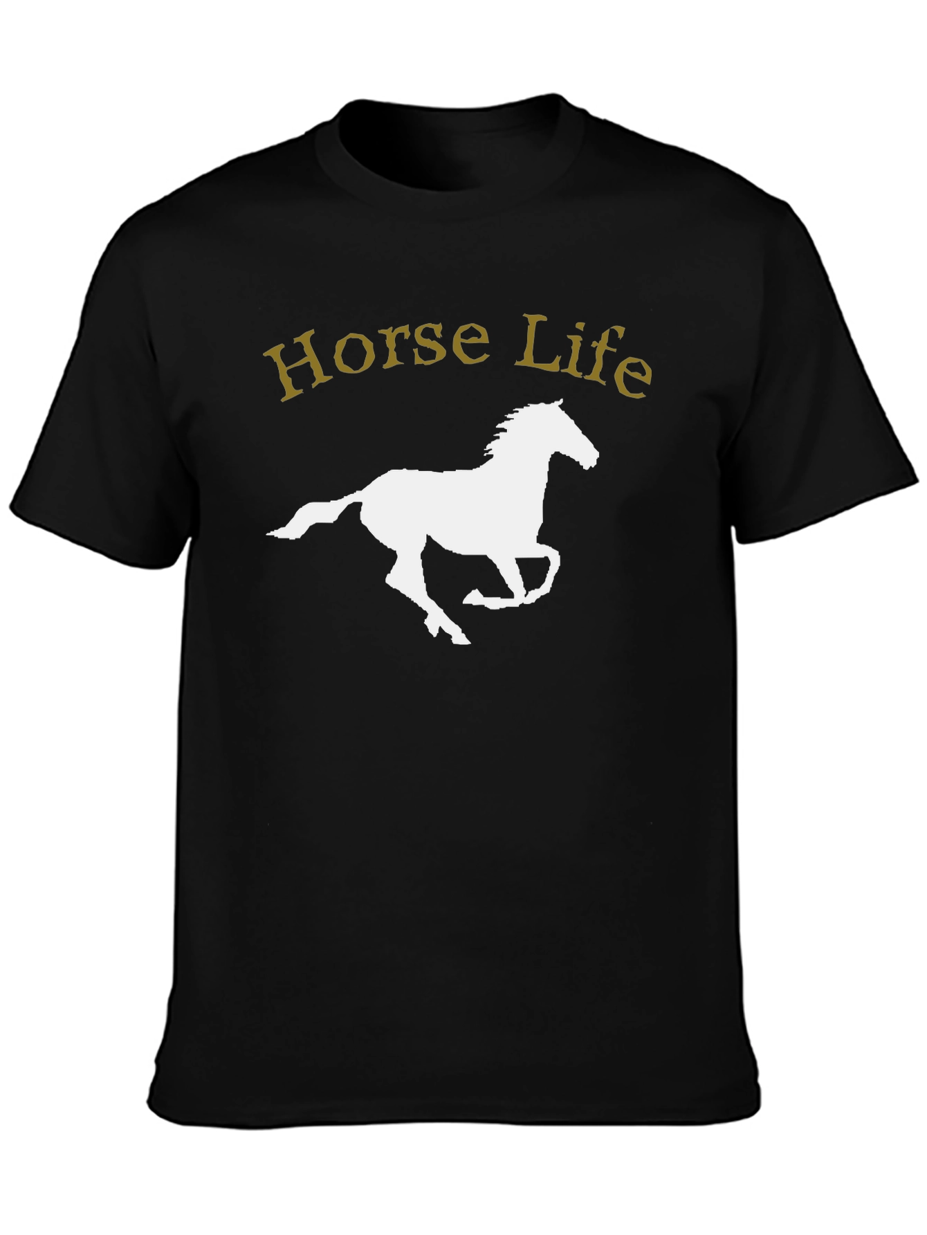 Horse Life Graphic T-Shirt - Black Cotton Tee