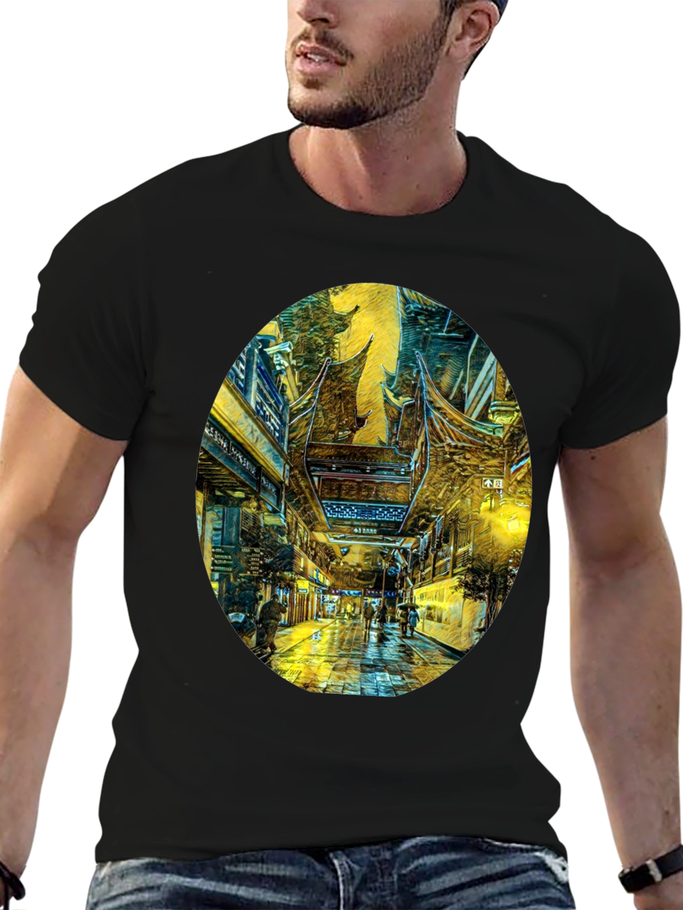Artistic Cityscape Graphic Tee