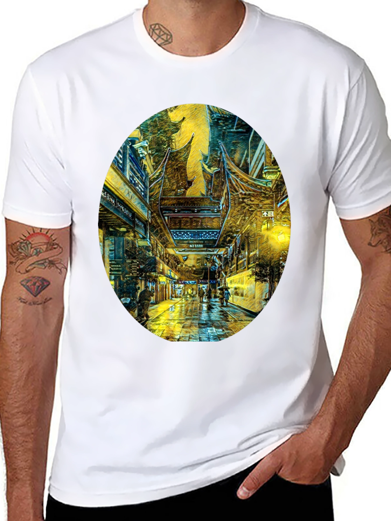 Artistic Cityscape Graphic Tee