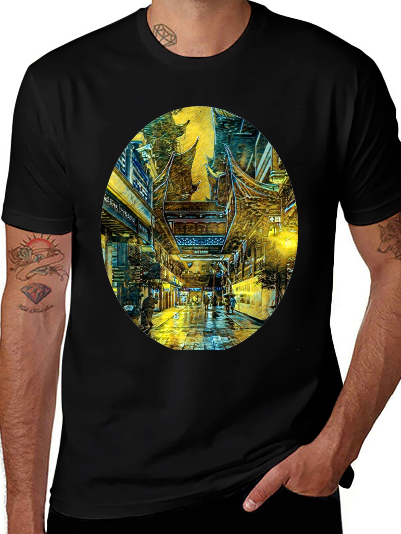 Artistic Cityscape Graphic Tee