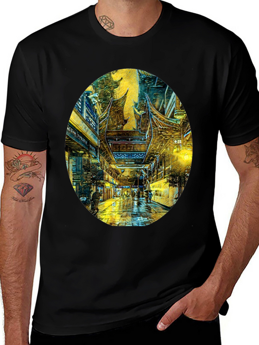 Artistic Cityscape Graphic Tee
