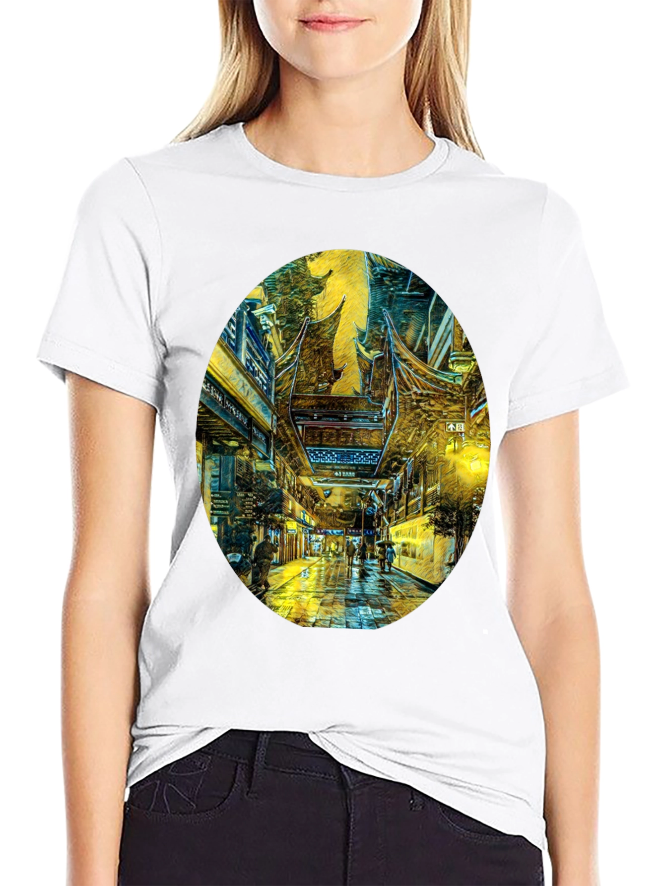 Artistic Cityscape Graphic Tee