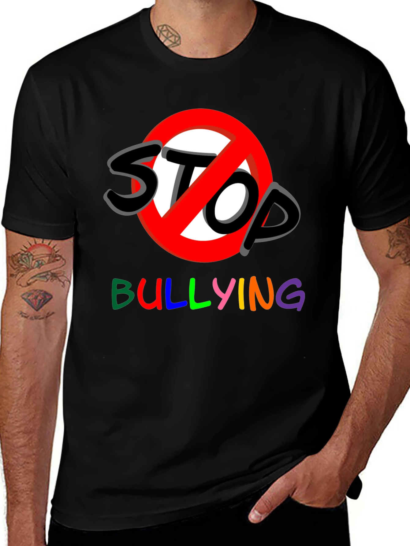 Stop Bullying Graphic Tee - Black