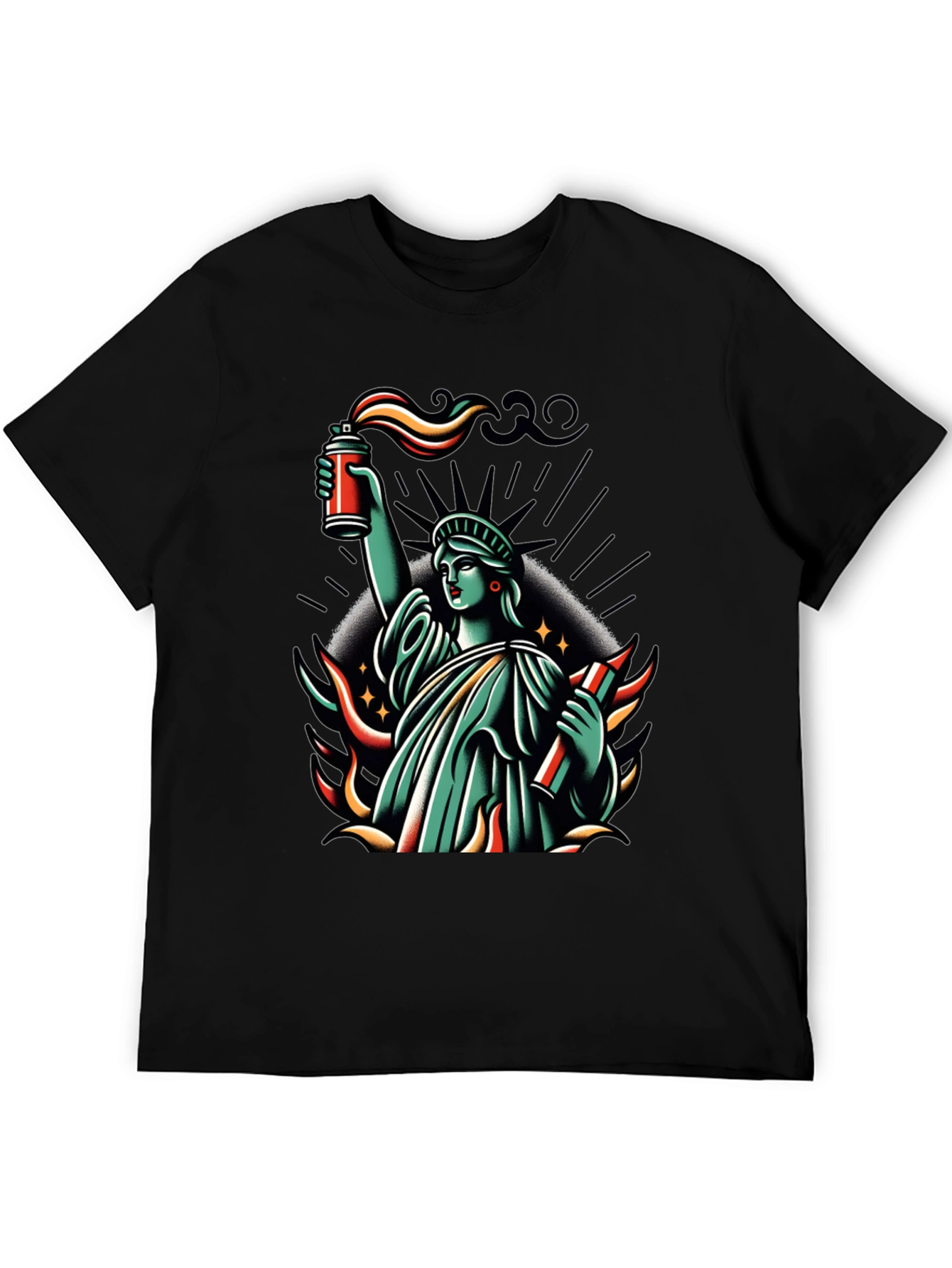 Liberty Spray Paint Graphic T-Shirt - Black